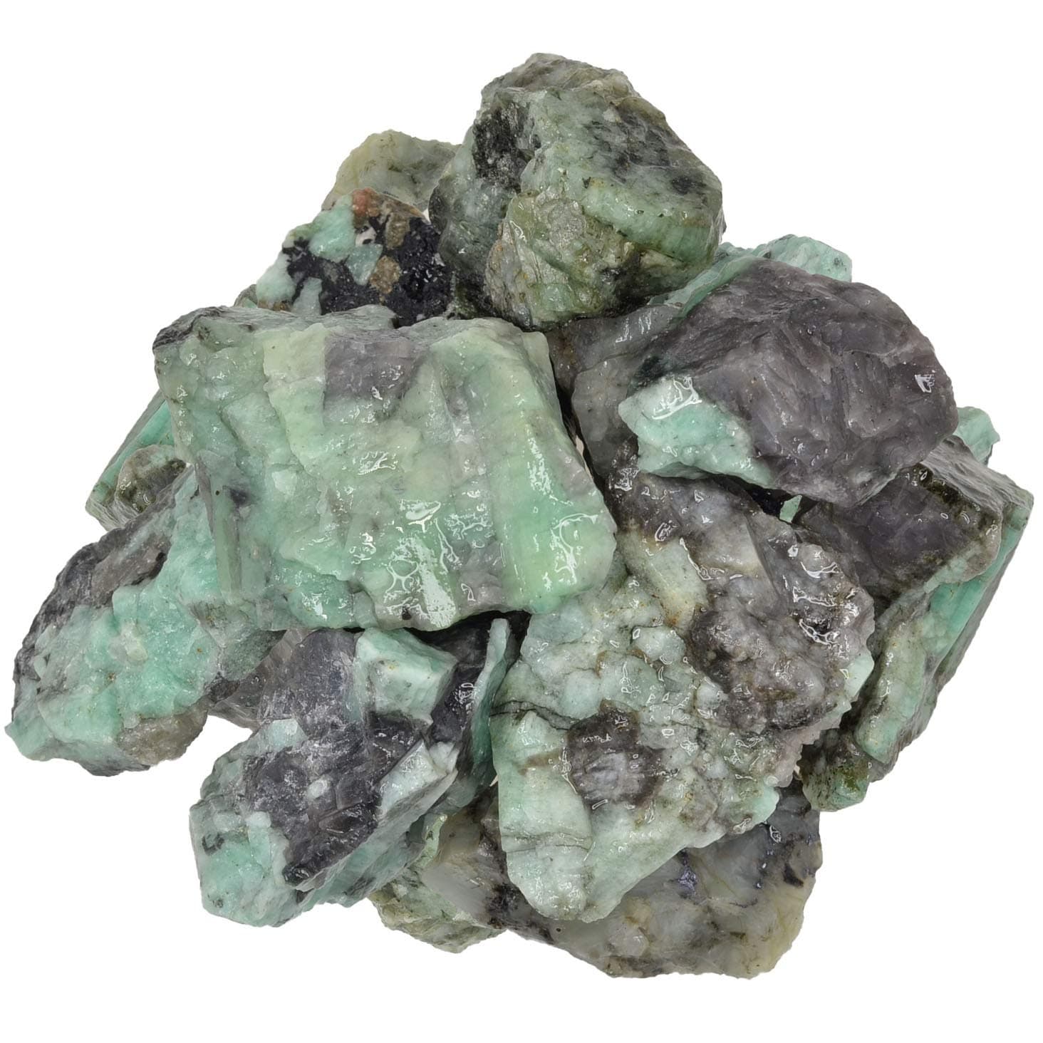 1 lb of High Grade Emerald Rough Stones from Brazil - Raw Rocks Perfect for Tumbling, Lapidary Polishing, Reiki, Crystal Healing and Crafts!