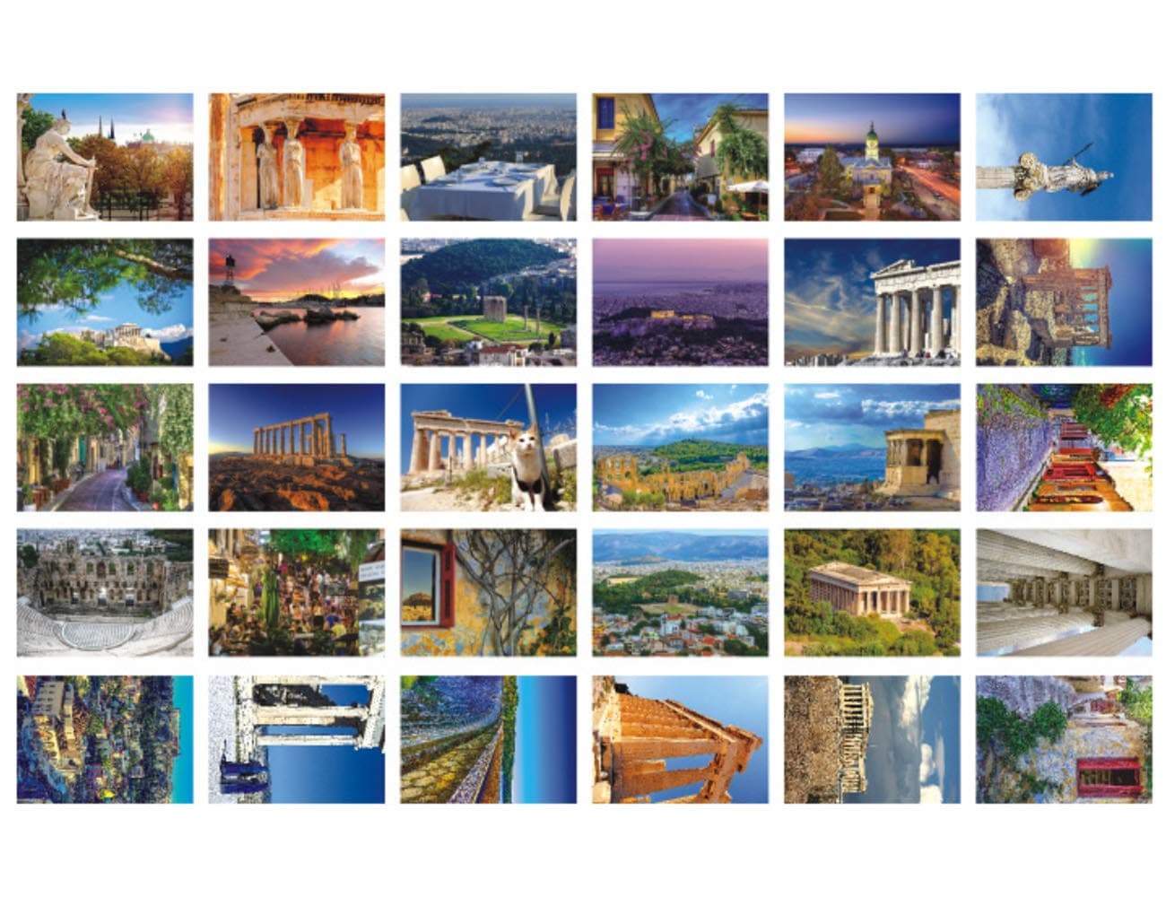 HOSTEESSCHOICE Travel postcards,Set of 30 Post cards variety pack depicting from Around the World Famous Travel Sites,Assorted Postcards Bulk, 4 x 6 -Athens