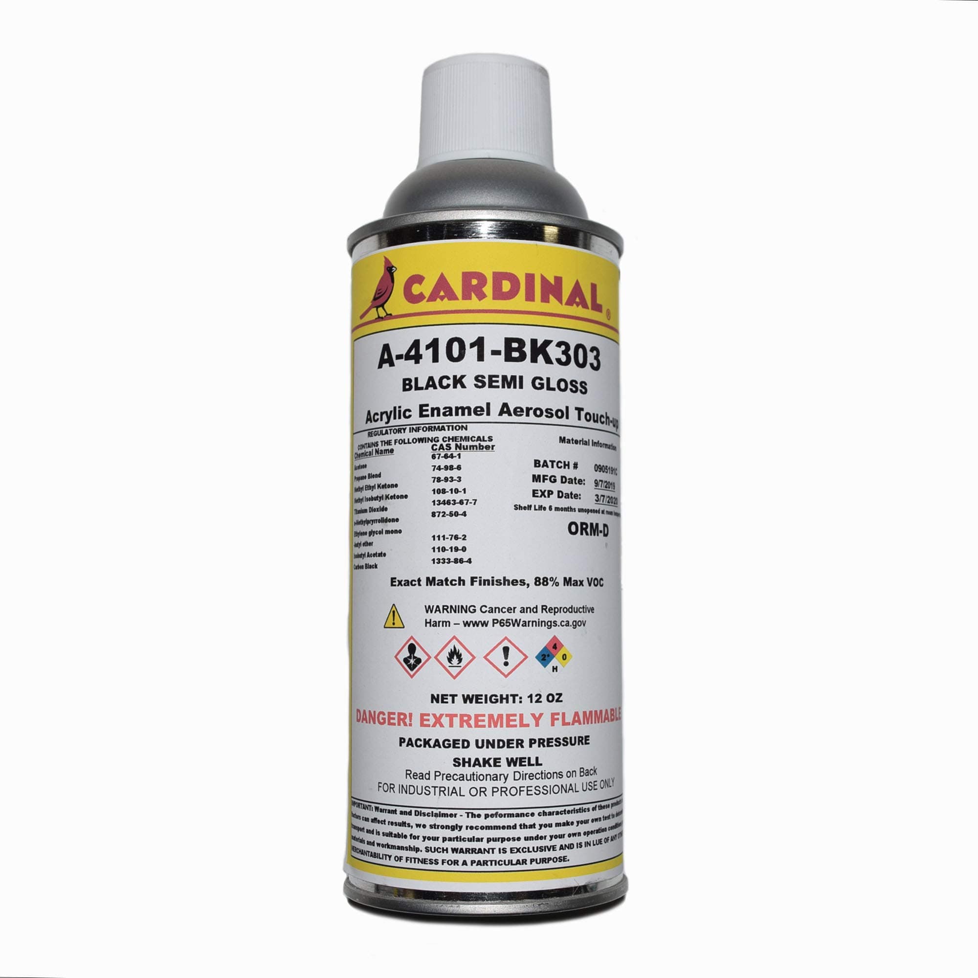 Cardinal Paint A 4101 BK303 Black Semi-Gloss Powder Coating Spray Paint