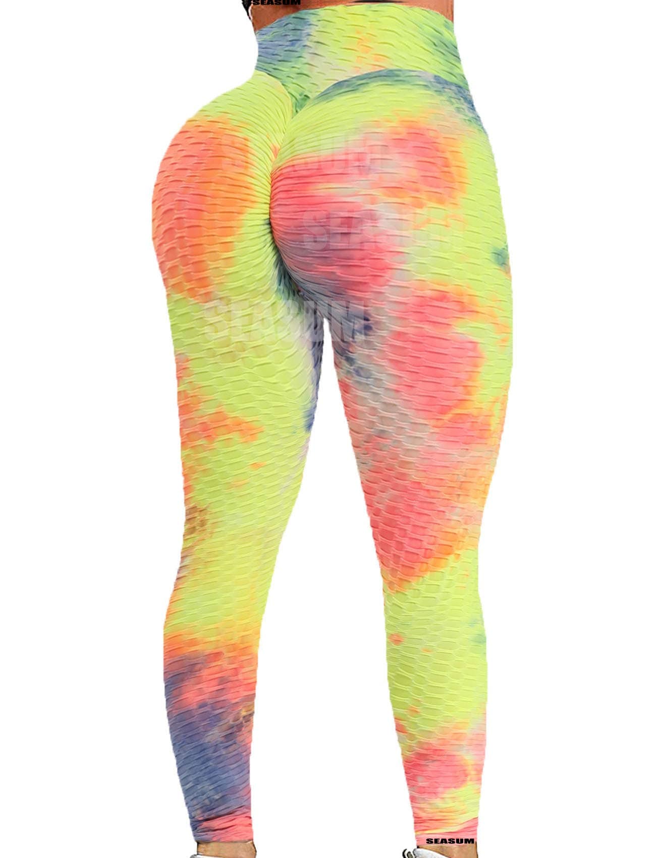 SEASUM Women's High Waist Yoga Pants Tummy Control Slimming Booty Leggings Workout Running Butt Lift Tights