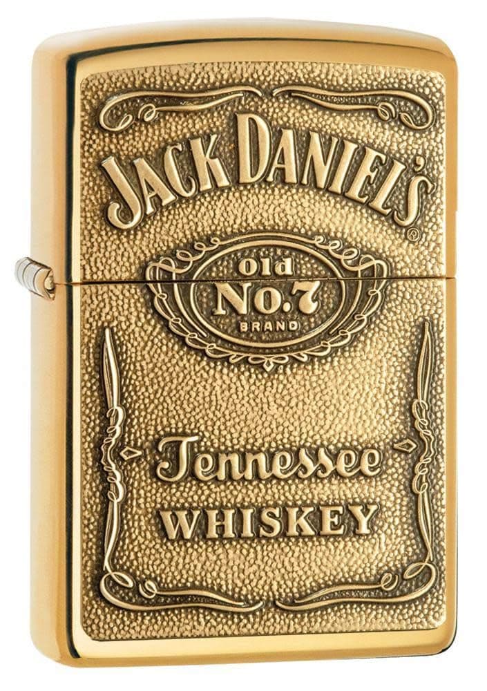 Zippo Jack Daniel's Lighters, High Polish Brass Emblem Not Released in Japan