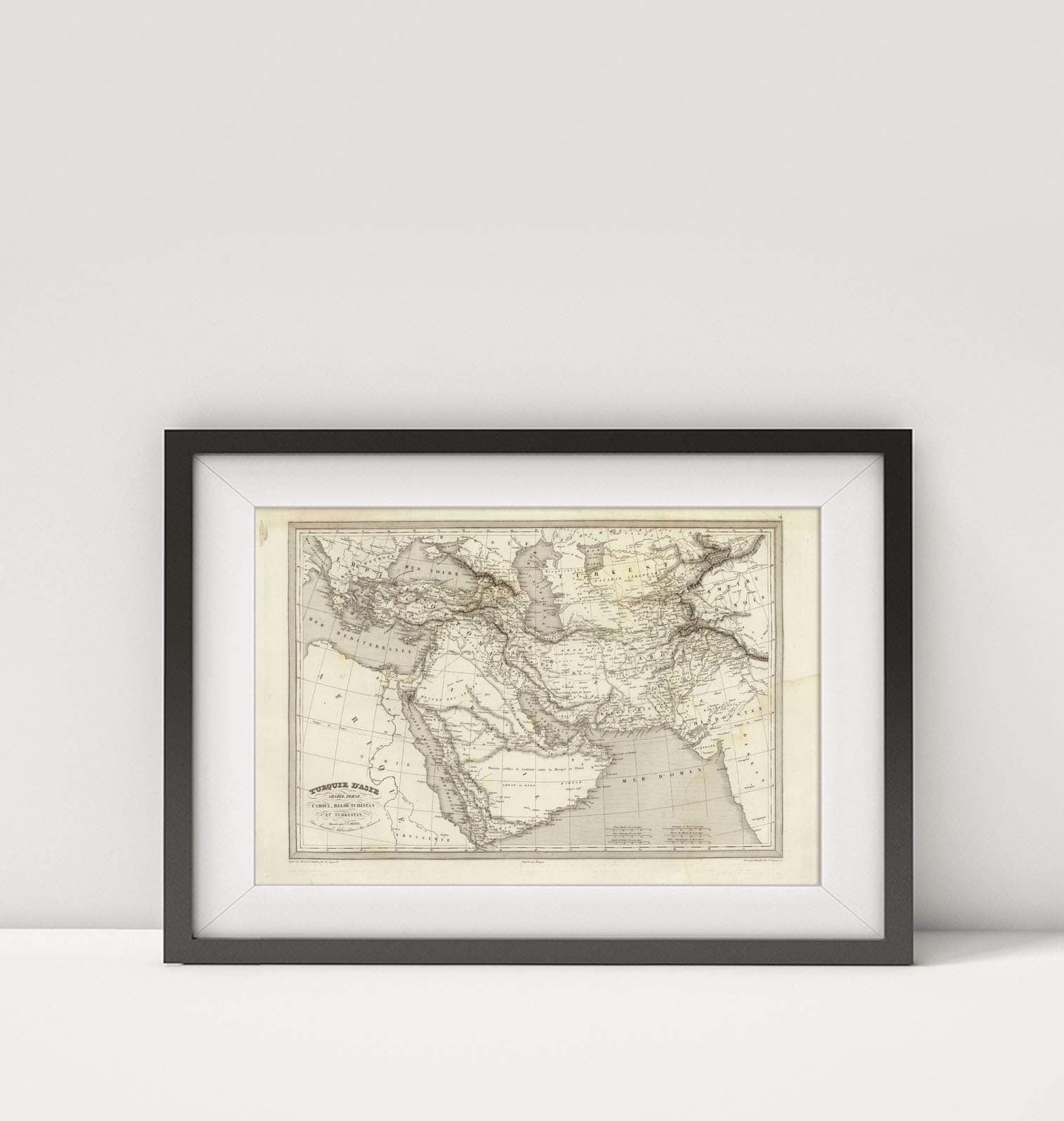 1837 Map of Saudi Arabia|Turquie D'Asie, Arabie, Perse|Middle East|Title: Turquie D'Asie, Arabie, Pe