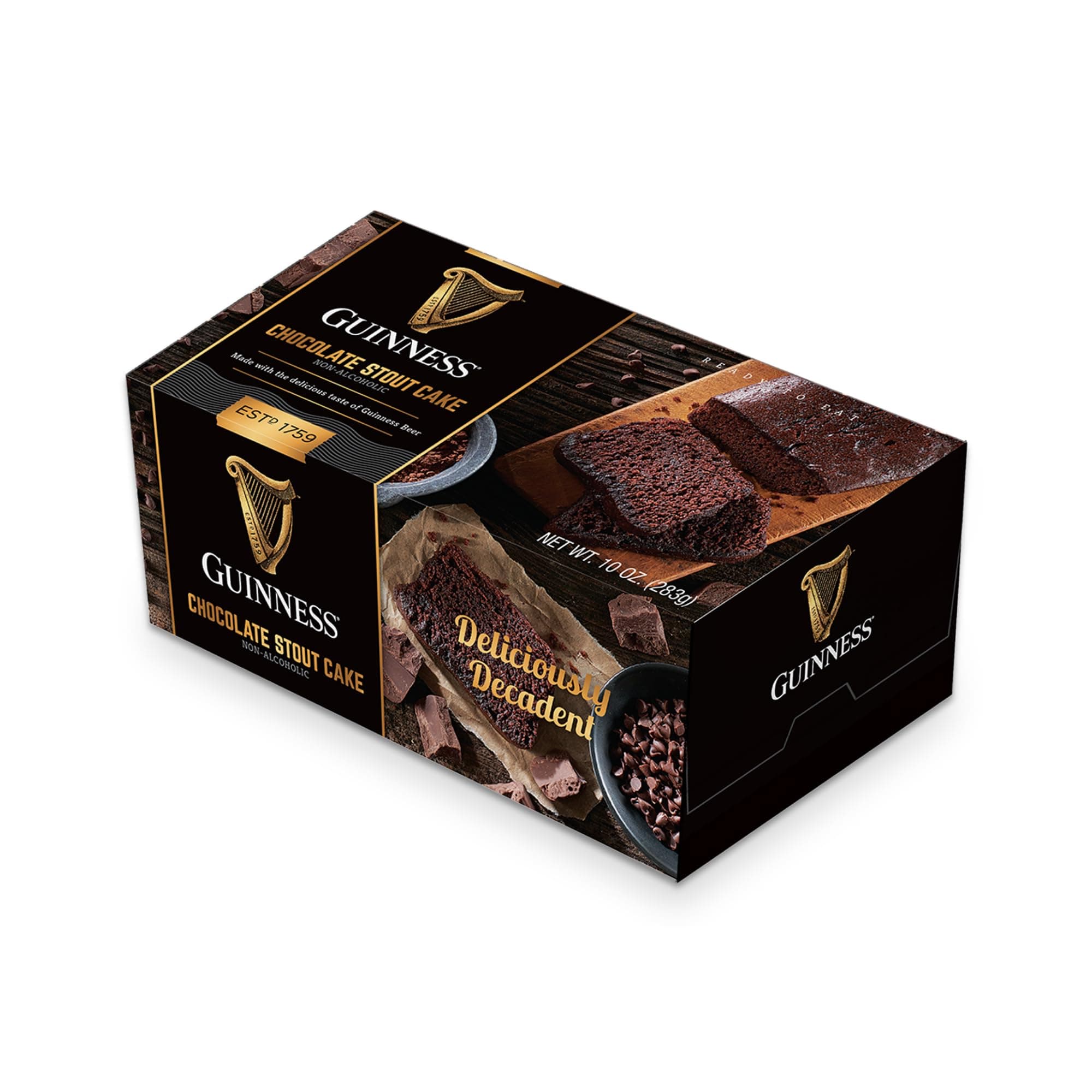 Great Spirits Baking Guinness Chocolate Stout Cake, 10 oz, Authentic Guinness-Infused Dessert, Perfect for Guinness Lovers, Ready-to-Serve, Certified Kosher Dairy