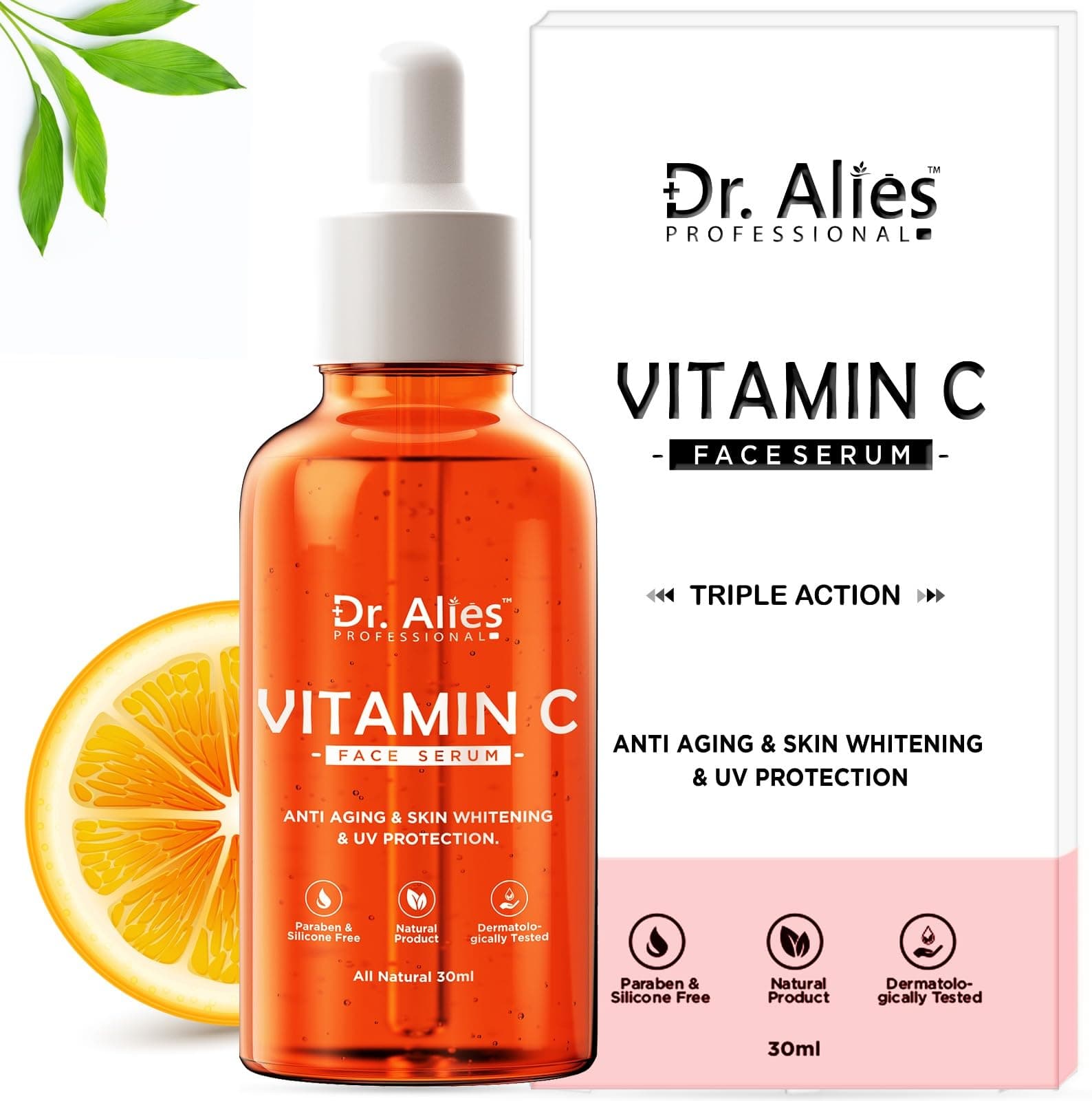 Dr. Alies - Professional Vitamin C Serum | Brightening Skin, Anti-Aging, and Skin Repair - Supercharged Face Serum | Dark Circles, Fine Lines & Sun Damage Correction | 30 ml
