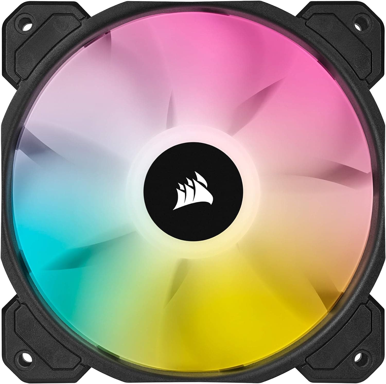 Corsair iCUE SP120 RGB Elite Performance PWM Single Fan (CORSAIR AirGuide Technology, Eight Addressable RGB LEDs, Low-Noise 18 dBA, PWM-Controlled, Up to 1,500 RPM and 47.7 CFM), Black, 120 mm