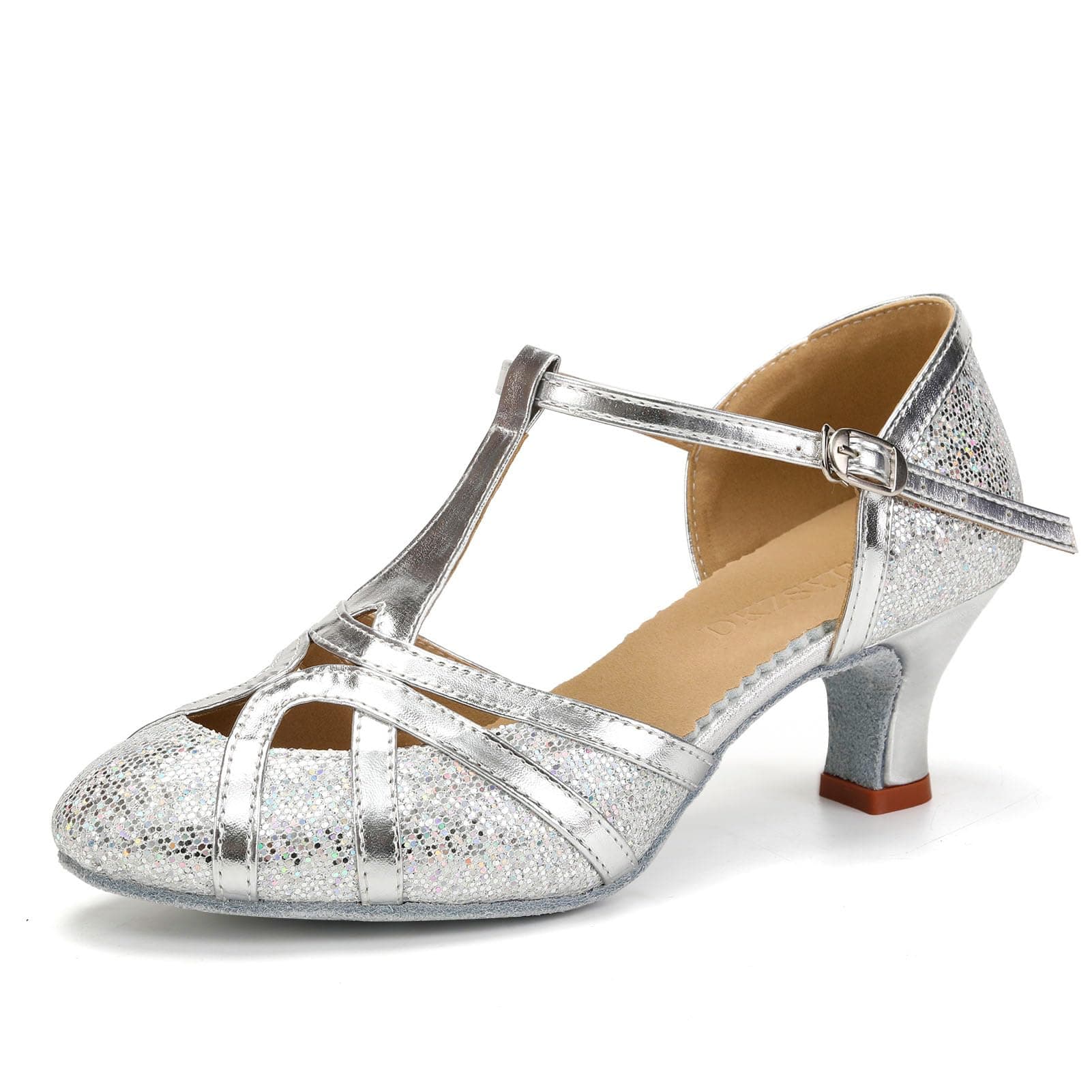 Glitter Women Latin Dance Shoes Closed Toe Ballroom Salsa Tango Practice Performence Party Dancing Shoes,Model N511