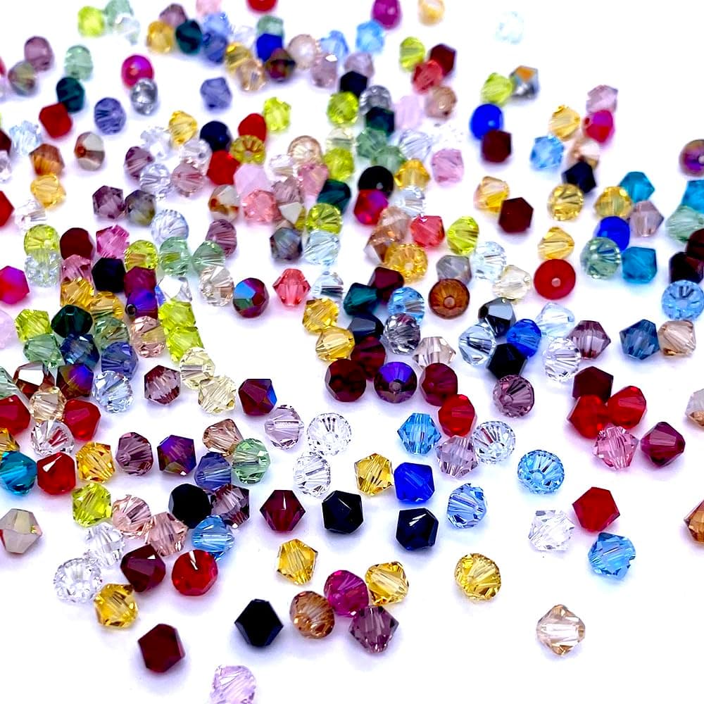 Crystal-Wholesale144 pcs 4mm Mix Color Genuine Swarovski crystal 5301/5328 XILION Loose Bicone Beads from Mychobos ()