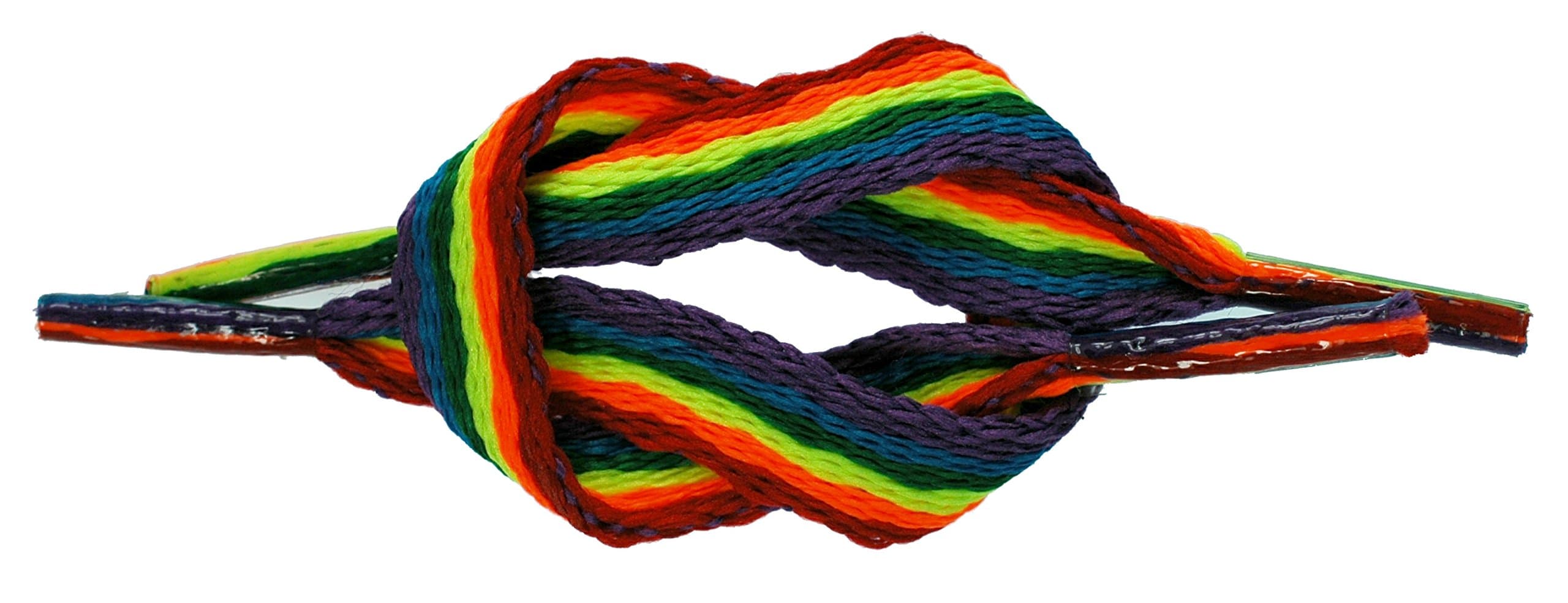 TZ Branded Gay Pride Rainbow Laces Flat 3/8" (10mm) for Boots, Shoes and Trainers