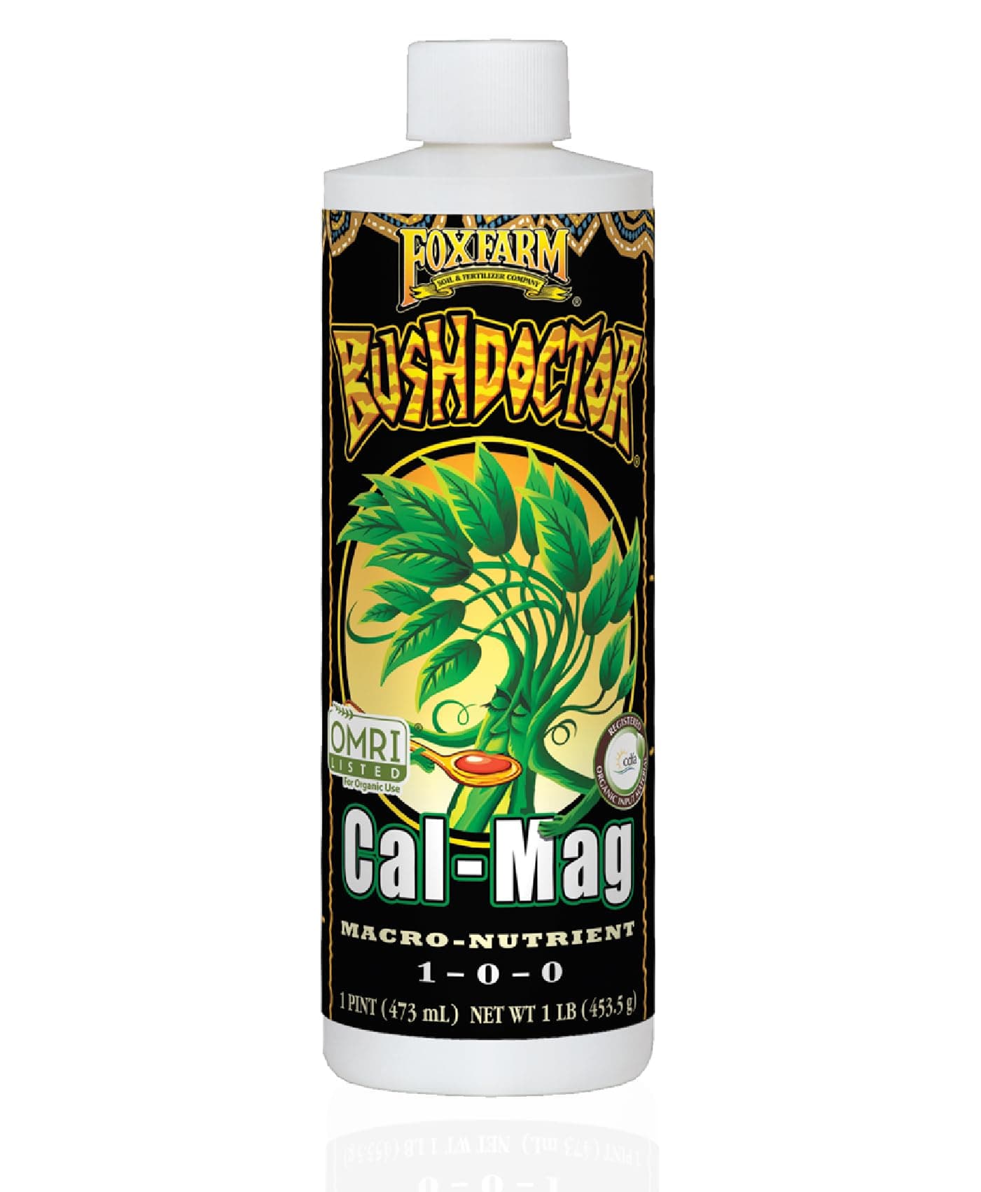 FoxFarm Bush Doctor Cal Mag for Plants -OMRI Listed for Organic Gardening - 1-0-0, 3% Calcium, 0.9% Magnesium - 1-Pint