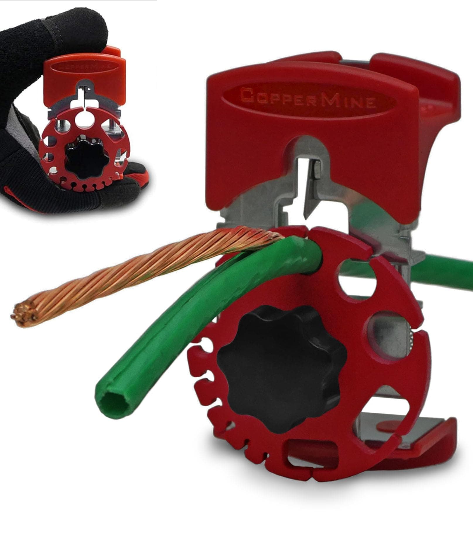 CopperMine Versatile Wire Stripper Tool Handheld Copper Wire Stripping Machine Compact & Portable Cable Wire Stripper to Use On-The-Go