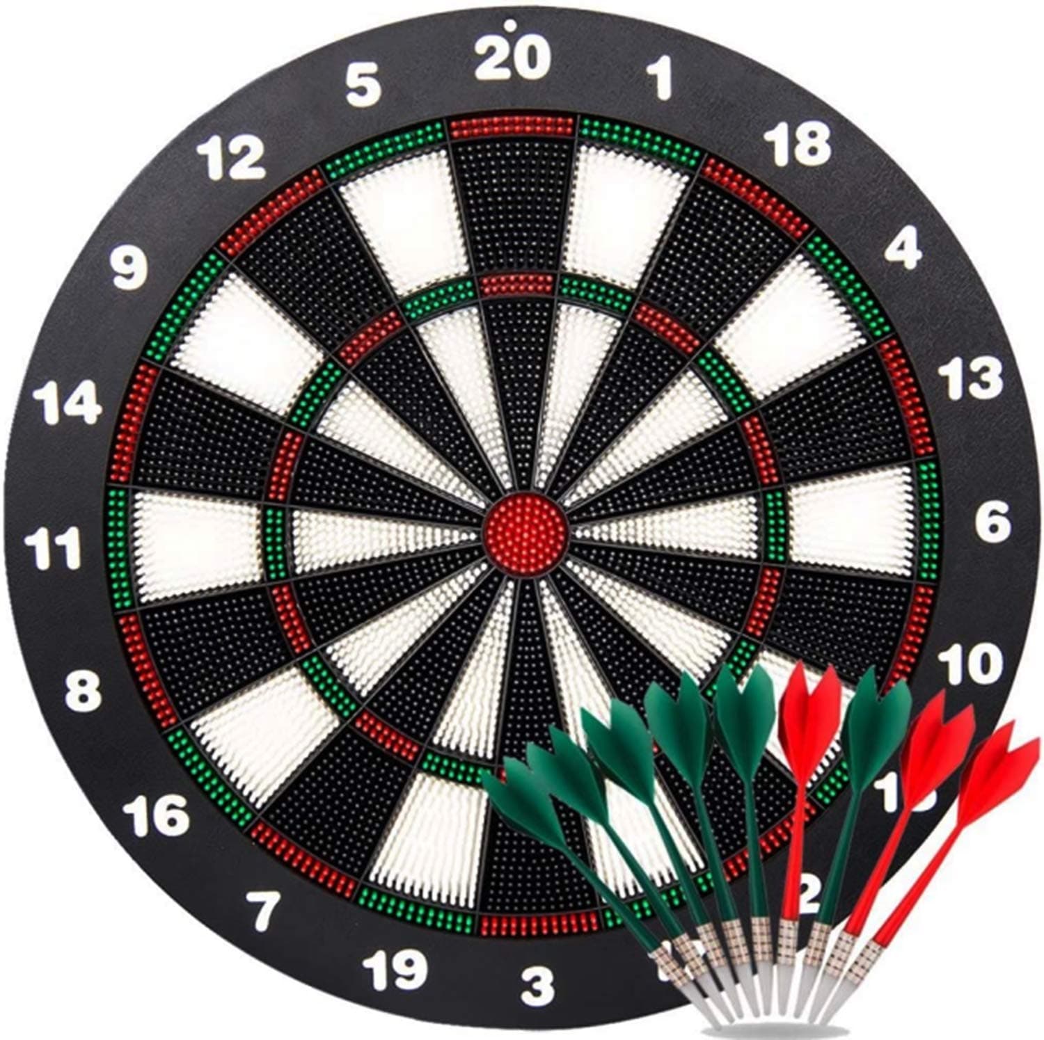 Ylovetoys Dart Board Soft Tip Safety Kids Dart Board Set Boys Toys Gifts, 16.4 inch Rubber Dartboard with 9 Soft Tip Safe Darts Great Game for Office and Family Leisure Sport
