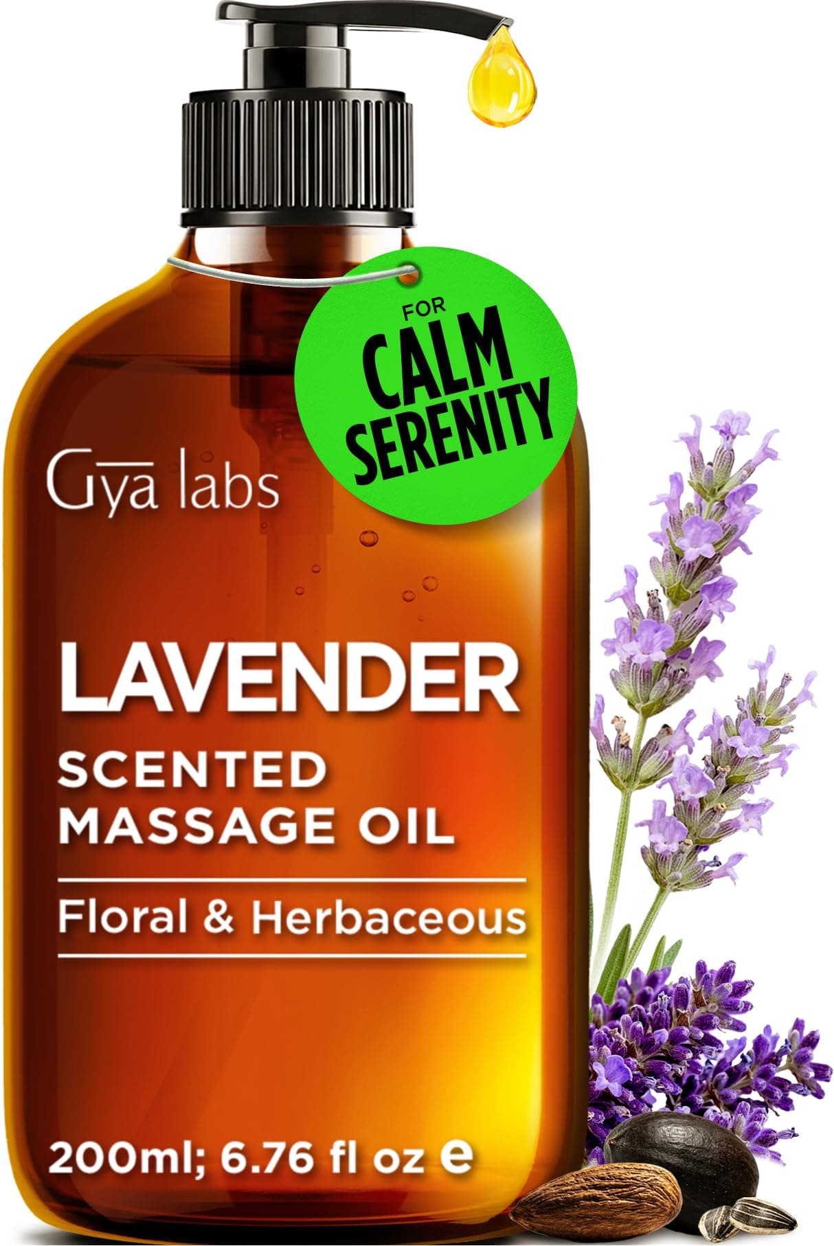 Lavender Massage Oil - 6.76 Fl Oz - Ultimate Relaxation for Body and Mind, Lavender Scented Massages for Total Body Comfort - Non-Greasy Formula, Non-Gmo And Cruelty-Free