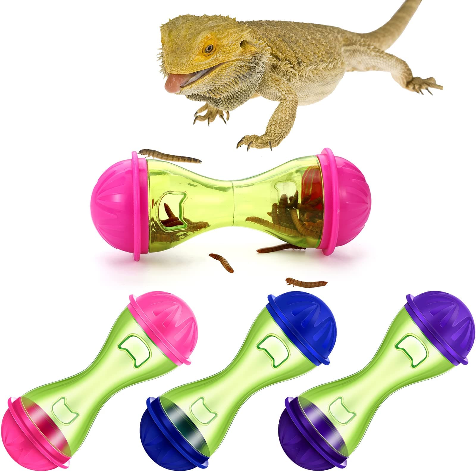 Kathfly 3 Pcs Bearded Dragon Toys for Tank Bearded Dragon Accessories Tank Accessories Reptile Enrichment Toys Habitat Interactive Plaything for Lizard