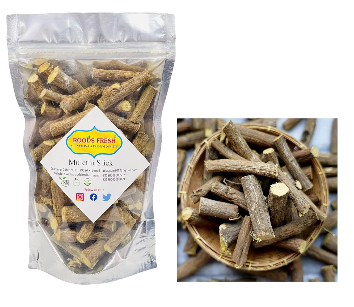 Mulethi - Multhi Spl - Glycyrrhiza Glabra - Yashtimadhu - Jeshthamadha - Licorice Root (400 g)