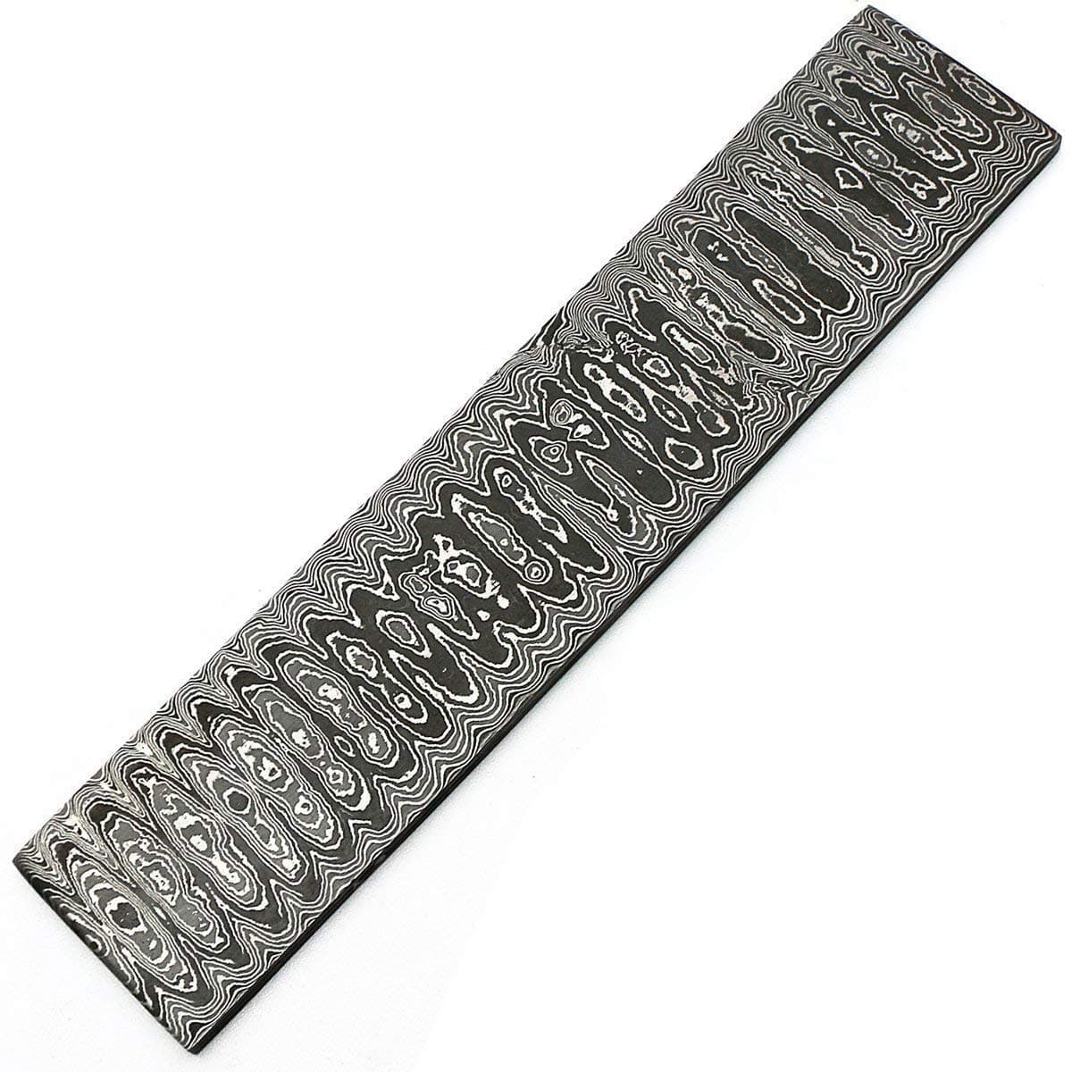 MNAB-8704 Ladder Pattern 30cm x 5cm x 5mm Handmade Damascus Steel Billet/Bar For Knife Making | Jewellery Making | Cutlery Making And For Other Making Purpose
