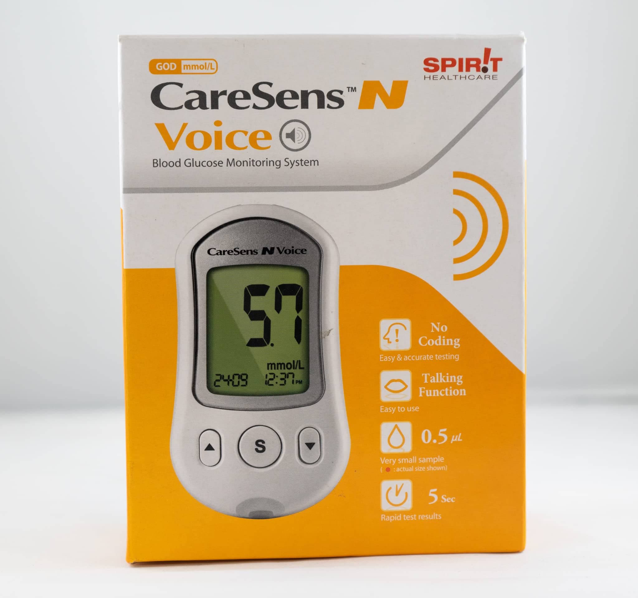 CareSens Voice Blood Glucose Meter/Monitor for Visually impaired/Partially sighted