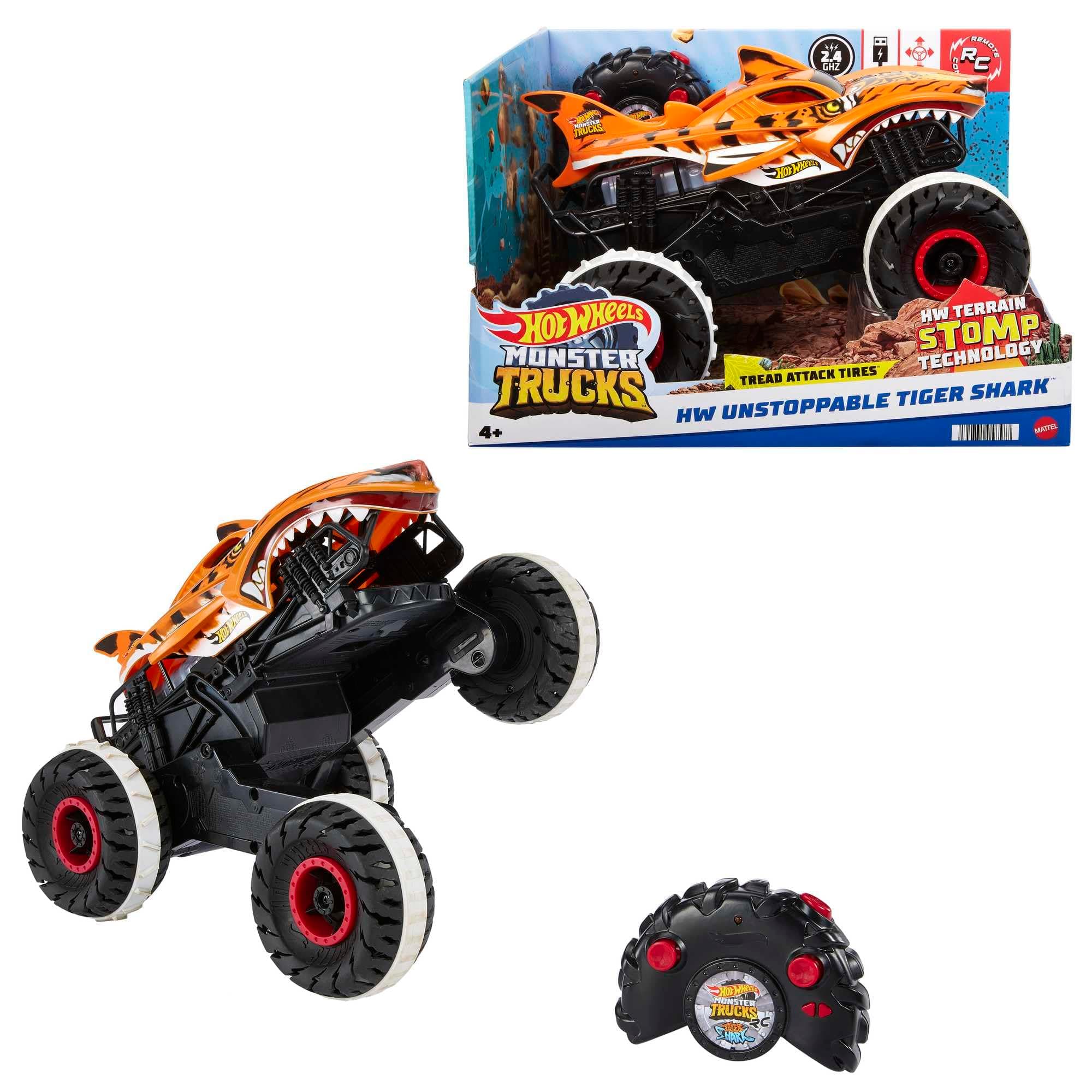 Monster Trucks, Remote Control Car, 1:15 Scale Tiger Shark RC with All-Terrain Wheels