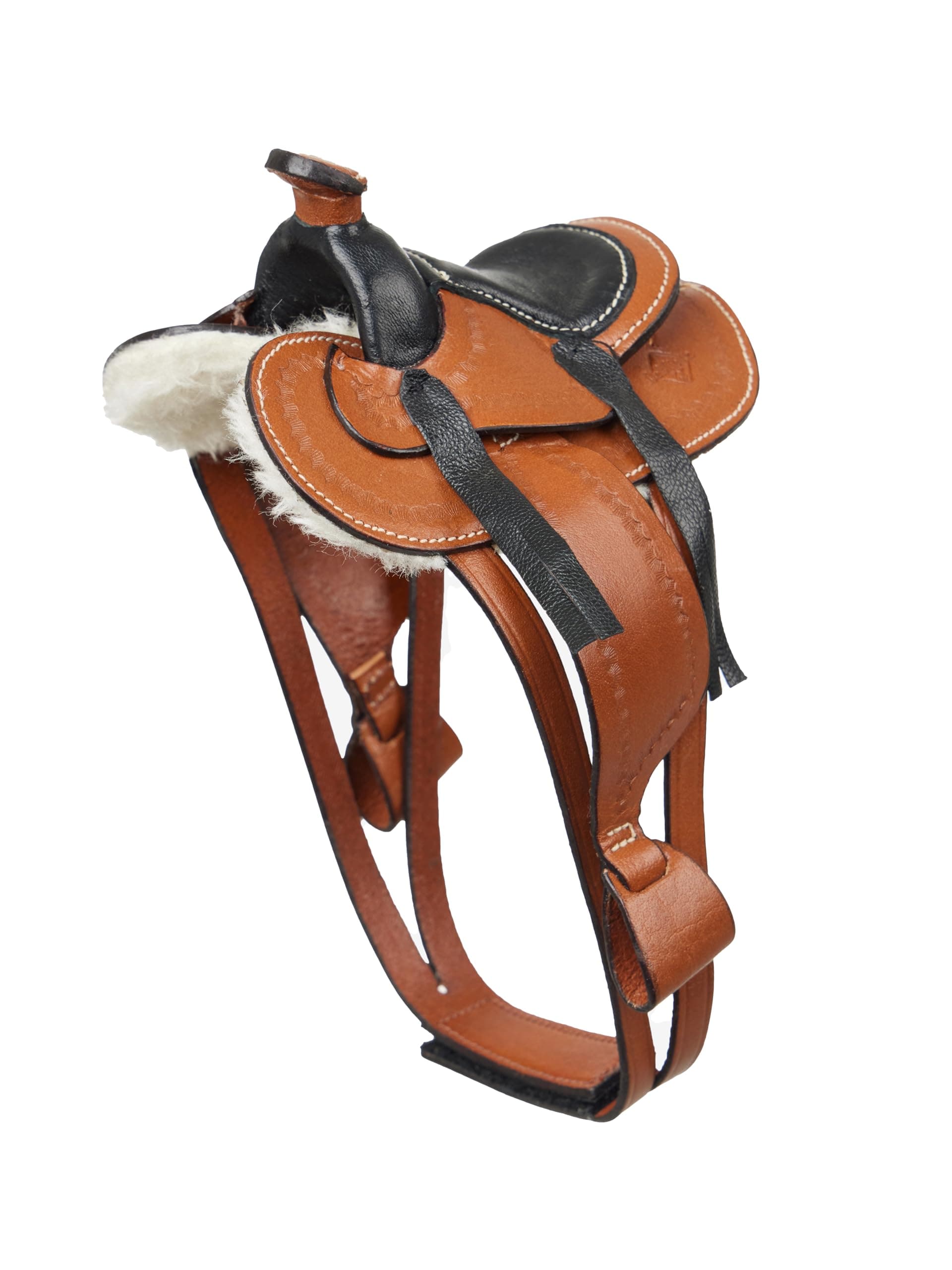 Toy Pony Western Saddle - Educational Toy - Ages 3+ - Leather