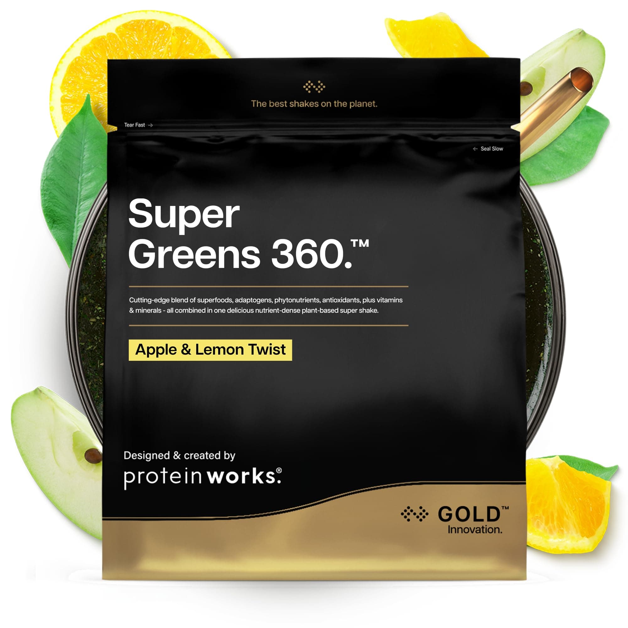 Super Greens Extreme 20 Powerful Greens Help Improve Immune System and Health Support Low Sugar Vegan Powder, Apple and Lemon Twist Flavor, 250g (20 Servings)