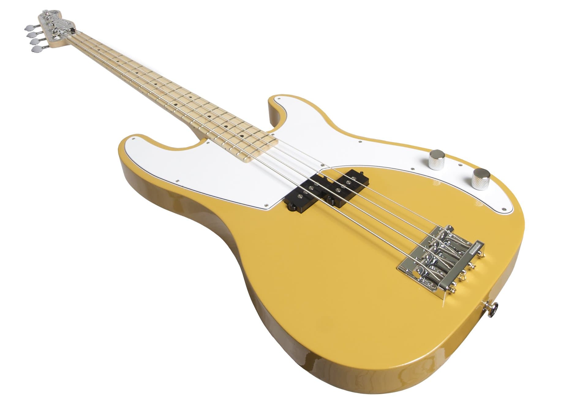 ALCB-SB-MPL 4-String Bass Guitar with Maple Fretboard, Schoolbus Yellow