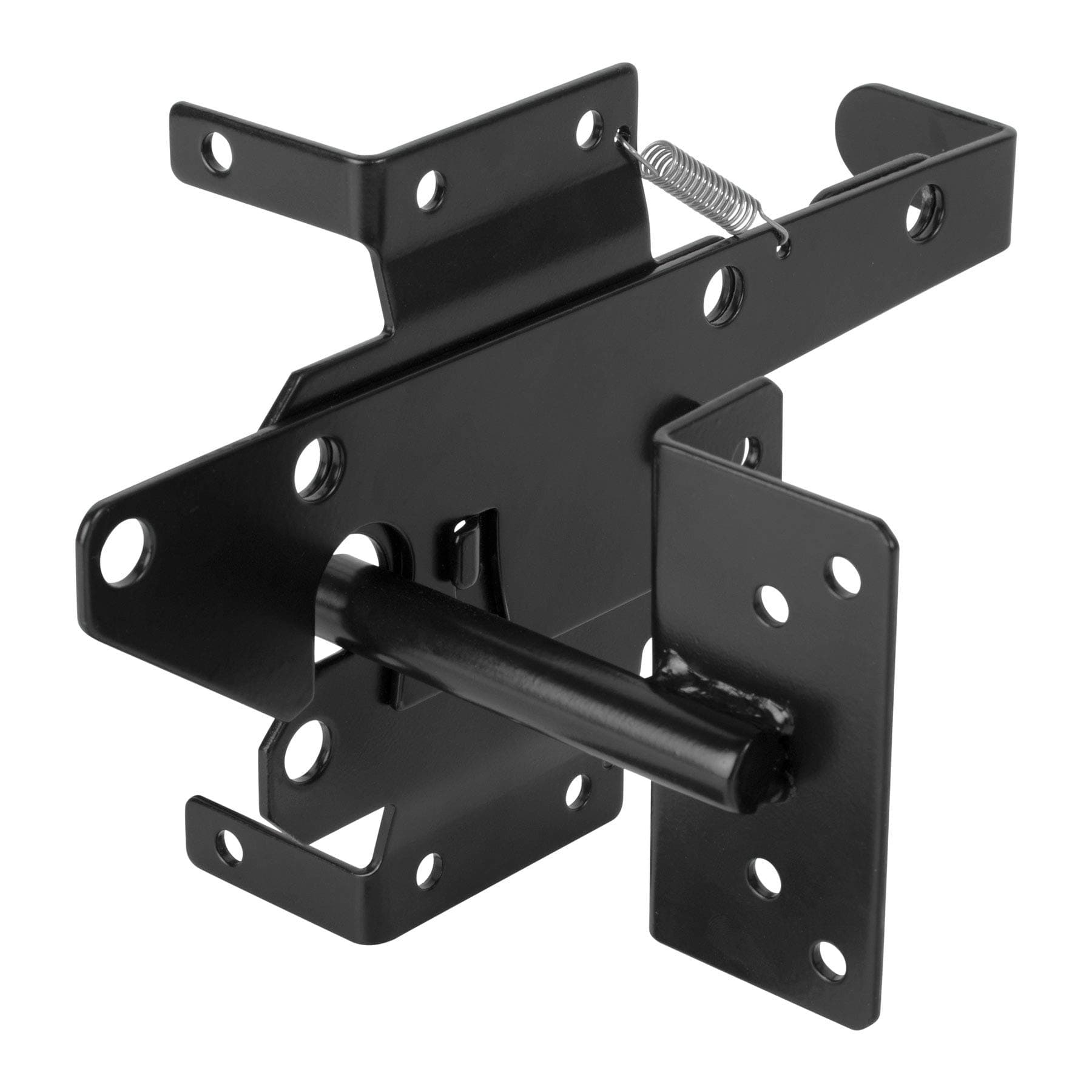 Heavy Duty Self-Locking Gate Latch for Wooden Fence, Post Mount Automatic Gate Lock Gravity Door Latch Hardware for Secure Pool, Outdoor Garden, Metal Gates Vinyl Fence, Black Finish