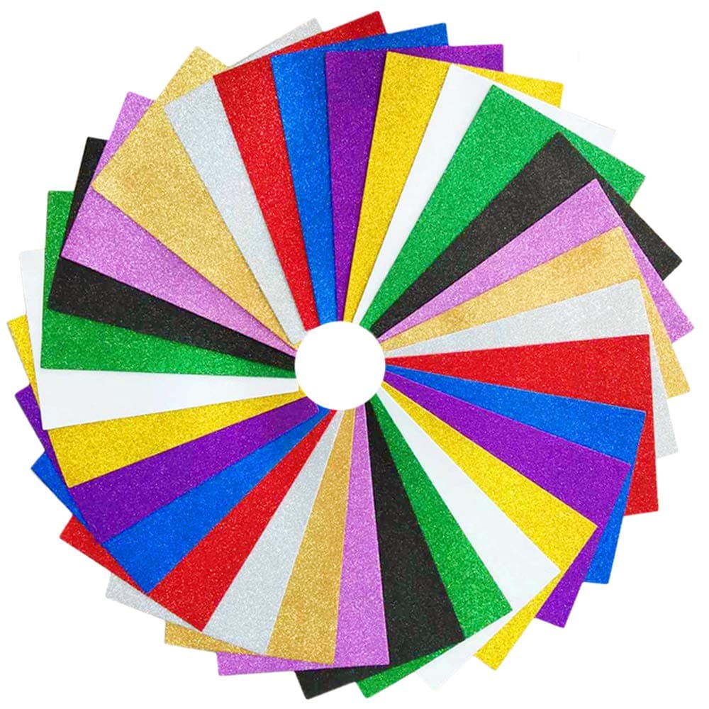 30PCS Glitter EVA Foam Sheets 8x12 Inch,2mm Thick Craft Foam Sheet for Children's Craft Activities DIY Cutters,Arts