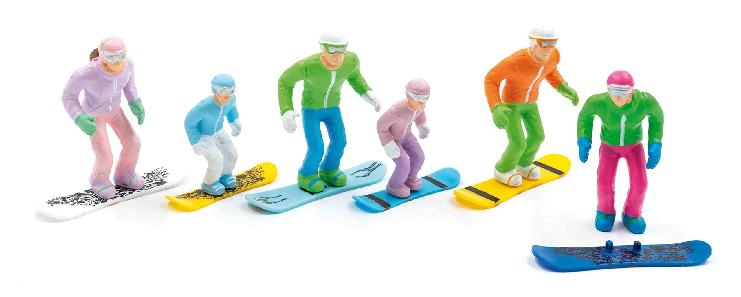 JaegerndorferJaegerndorferJC54300 6 Pieces Standing Figures with Head Snowboards, 1:32 Scale, Multi-Color, 123