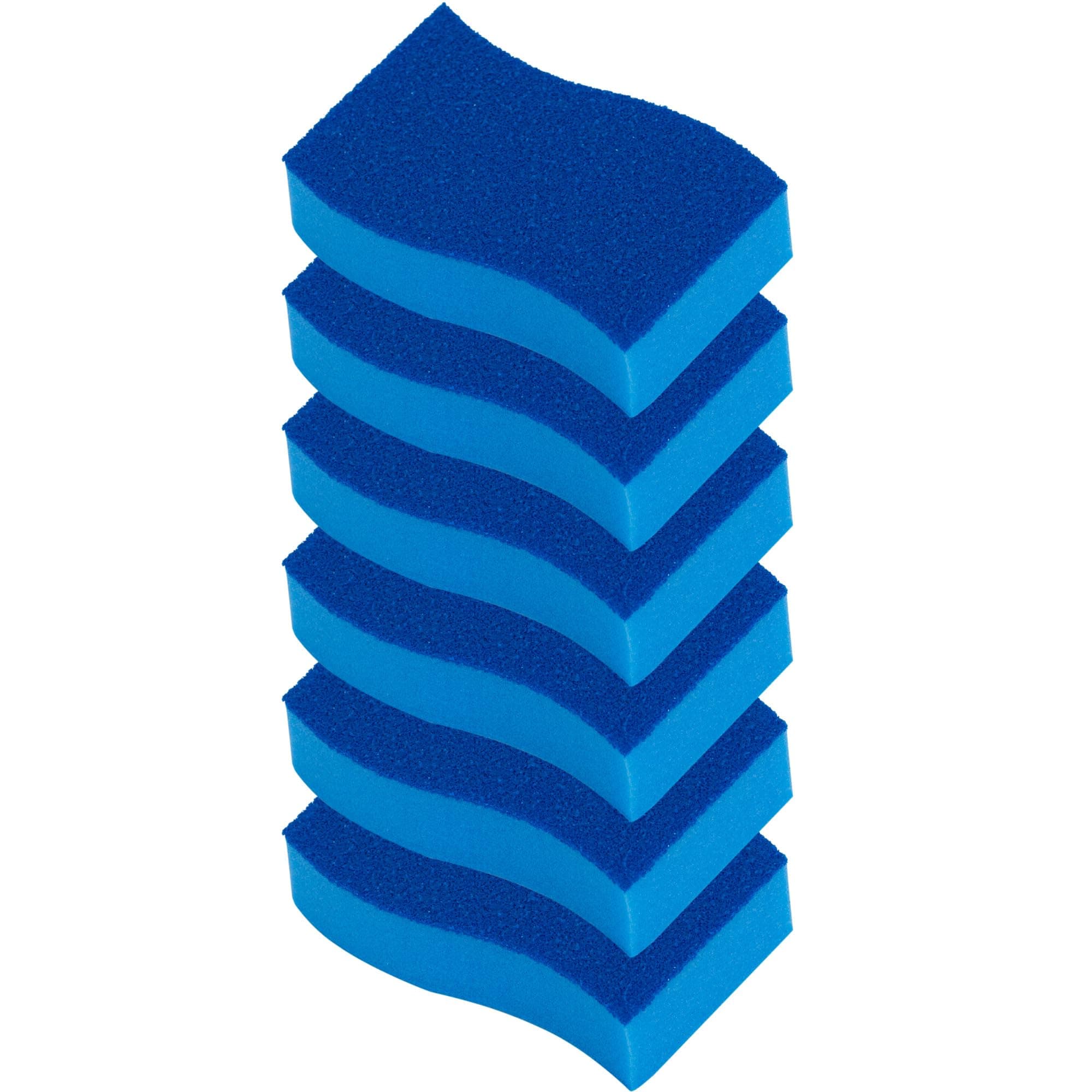 Elitra Essentials Scrubber Sponge, Non-Scratch Hydrophilic Foam Technology - Odor Resistant, Curved Grip, Dual-Sided Foam & Acrylic Grain Surface, Made in USA (Pack of 6)