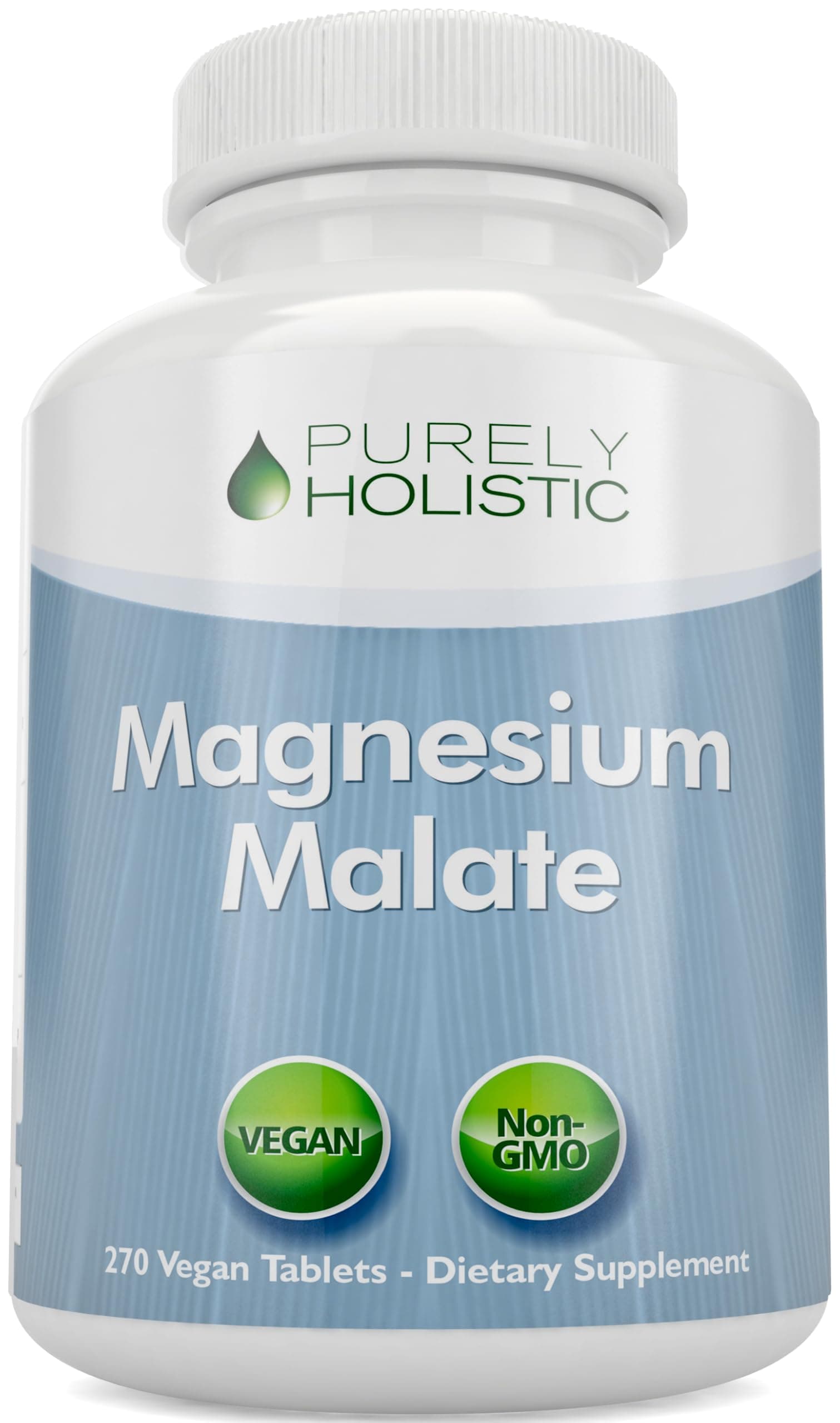 Magnesium Malate 400mg Tablets - 50% More 270 Vegan Tablets - Chelated Magnesium Supplement with Malic Acid - Promotes Energy Production and Muscle Recovery - High Absorption