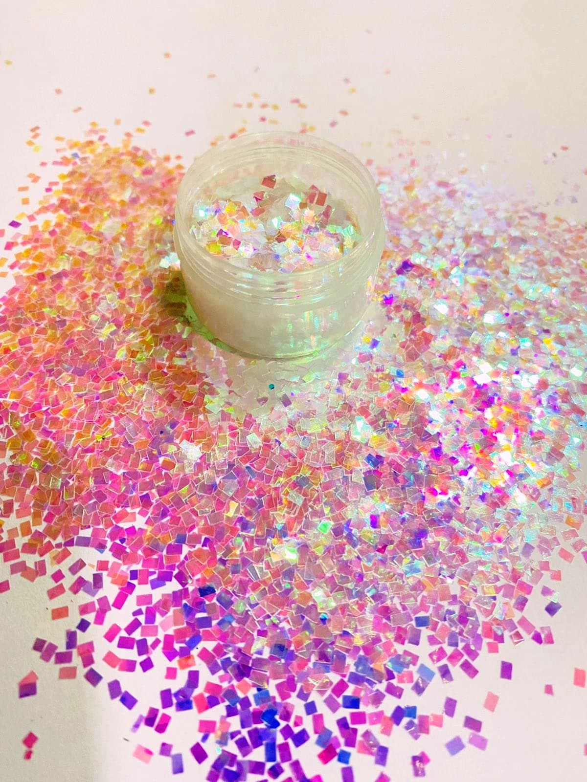 Mahir Glitter White Holographics Square for Nail Art & Art & Craft 15 gm Pack