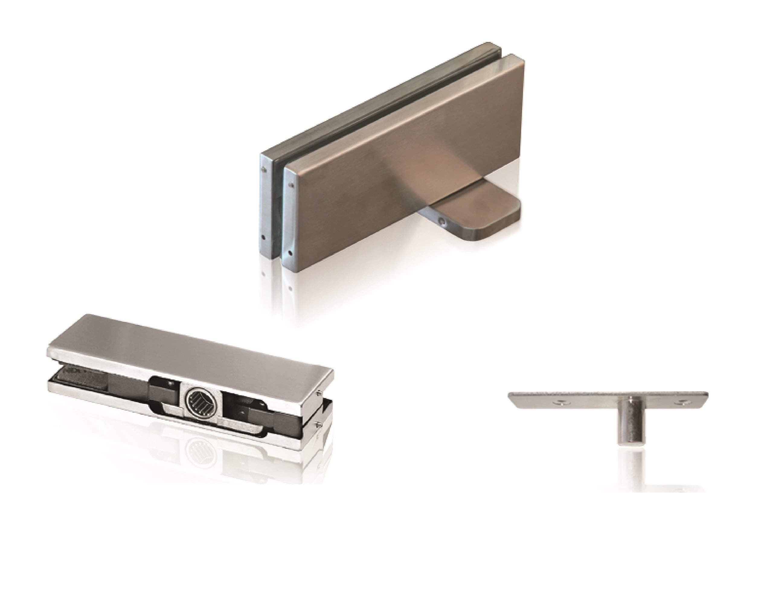 NHN Hydraulic Self Closing Pivot Door Closer (Hold Open) for Glass Door + Top Patch + Top Pivot, No Floor Digging … (Hold Open/DW 30–39inch, Stain Stainless Steel)