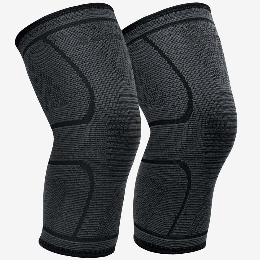 Knee Support Brace 2 Pack - Compression Knee Sleeves for Arthritis, Joint Pain, Ligament Injury, Meniscus Tear, ACL, MCL, Tendonitis, Running, Squats, Sports