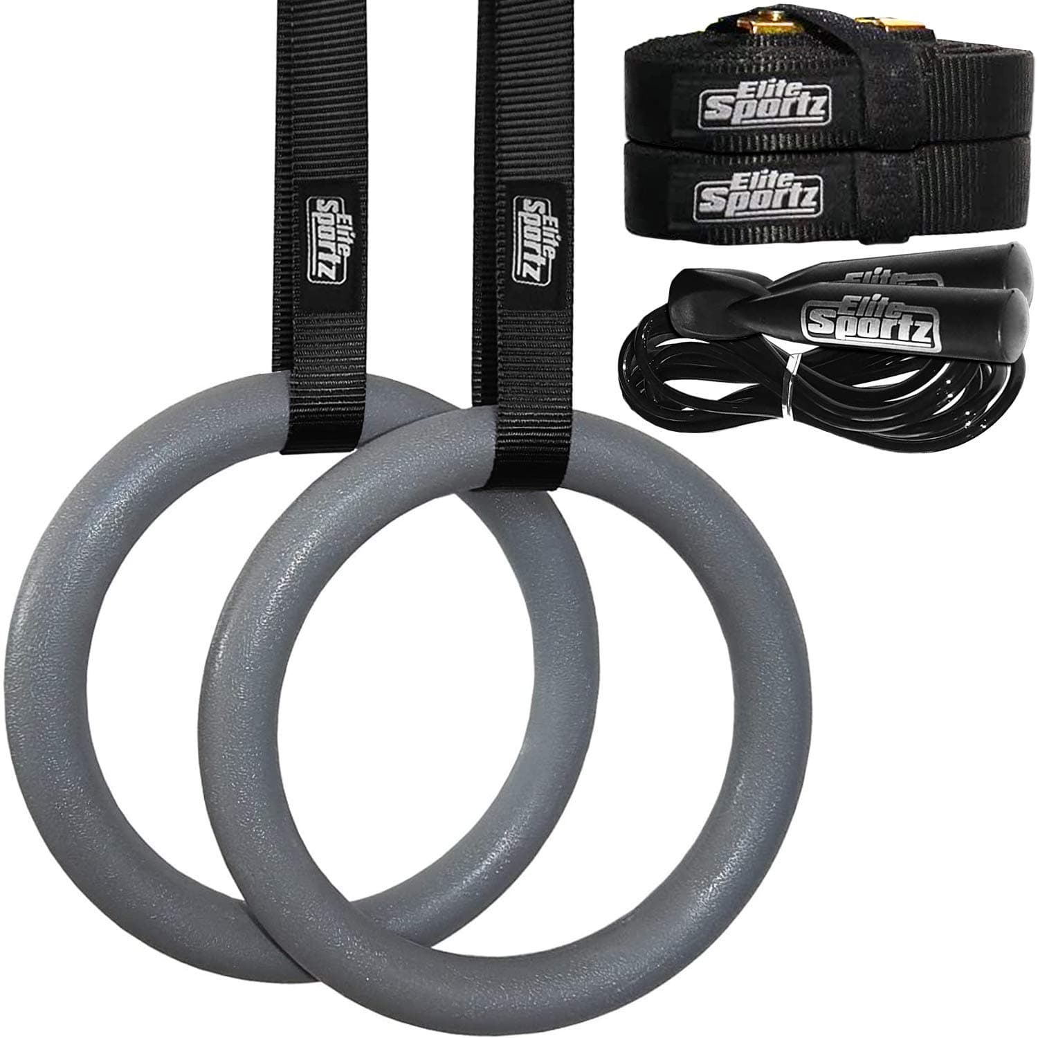 Gymnastic Rings - Our Suspension Trainer has Trustworthy Buckles and Straps - Includes 2 Non-Slip Textured Gymnastics Rings - Very Reliable Gymnastic for Adults or Kids