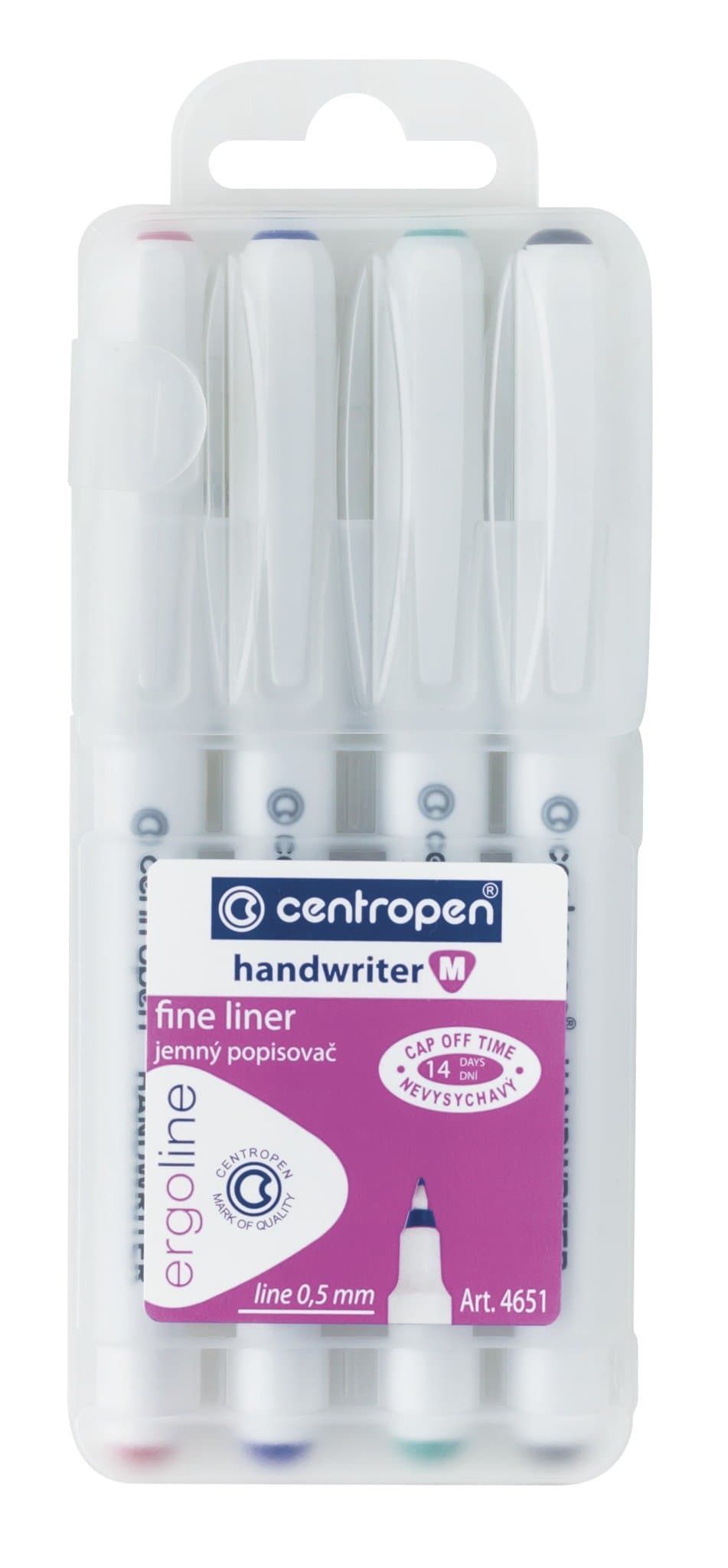 HANDWRITER FINE LINERS MIXED 4651 - PK4-0.5mm