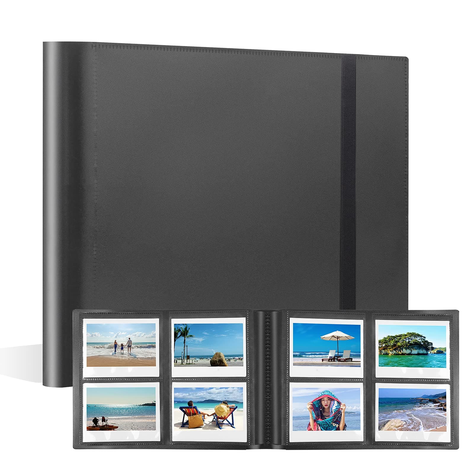 160 Pocket Photo Album for Fujifilm Instax Wide 300 Camera, Polaroid 600 Photo Album, Polaroid Now+ Now OneStep2 OneStep+ 600 Instant Film Camera, POP Lab Instant Print Camera (Black)