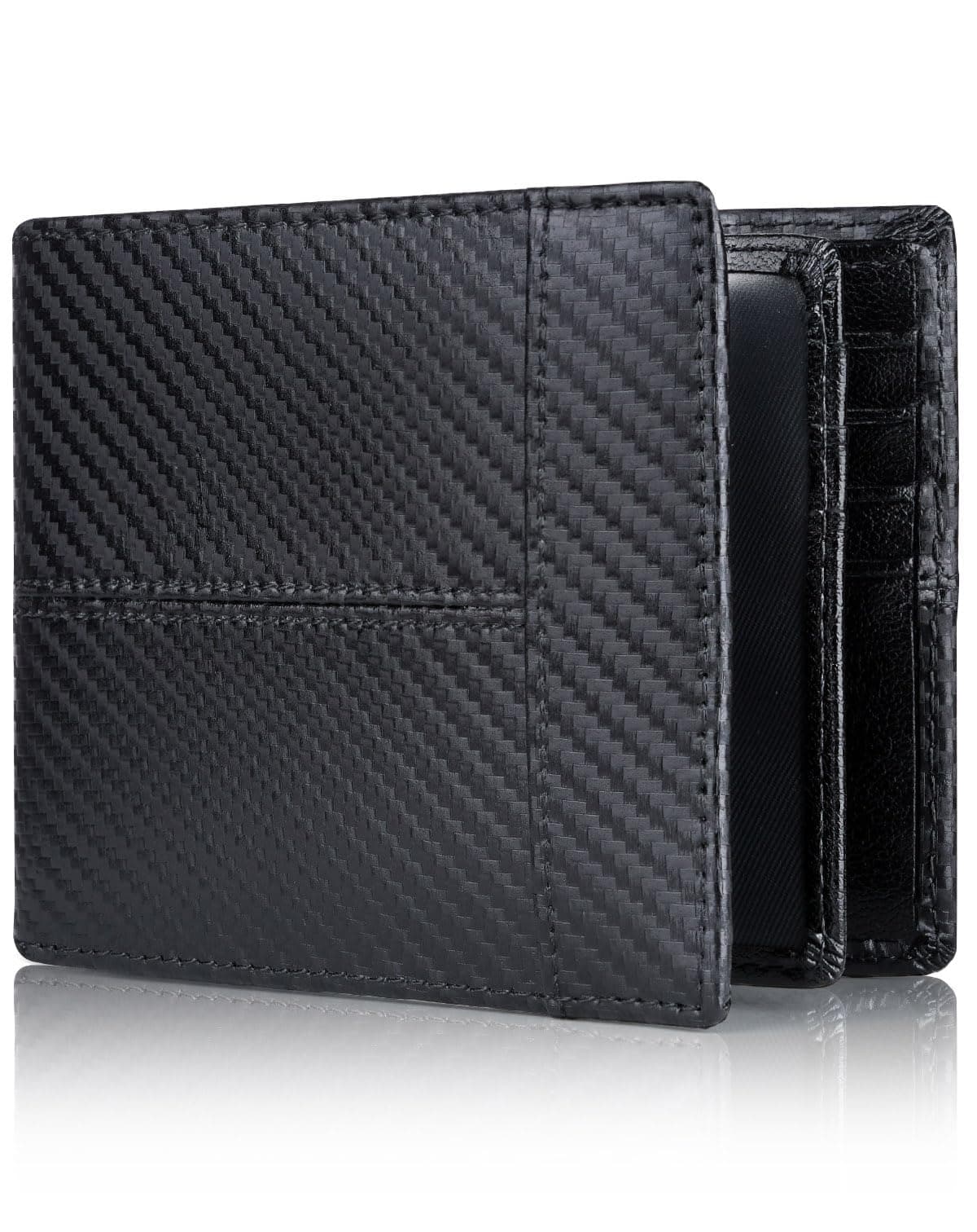 Mens Wallet Rfid Blocking Leather Wallet for Men Bifold Wallets with 1 ID Window 16 Card Slot