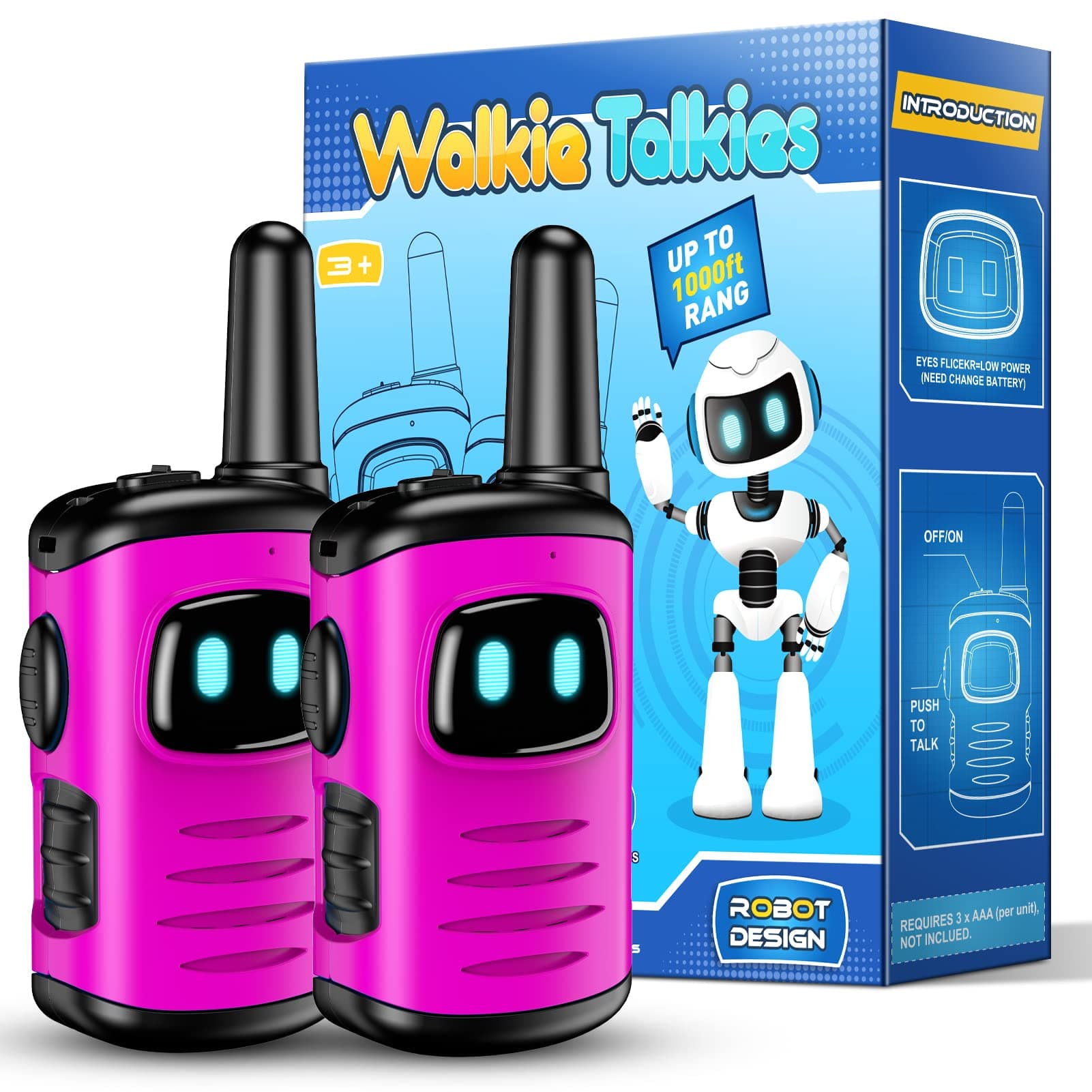 Walkie Talkie - 4 to 8 Year Old Girls' Toys, Pink, 5-9 Kids' Walkie Talkies, Outdoor Spy Game Toys