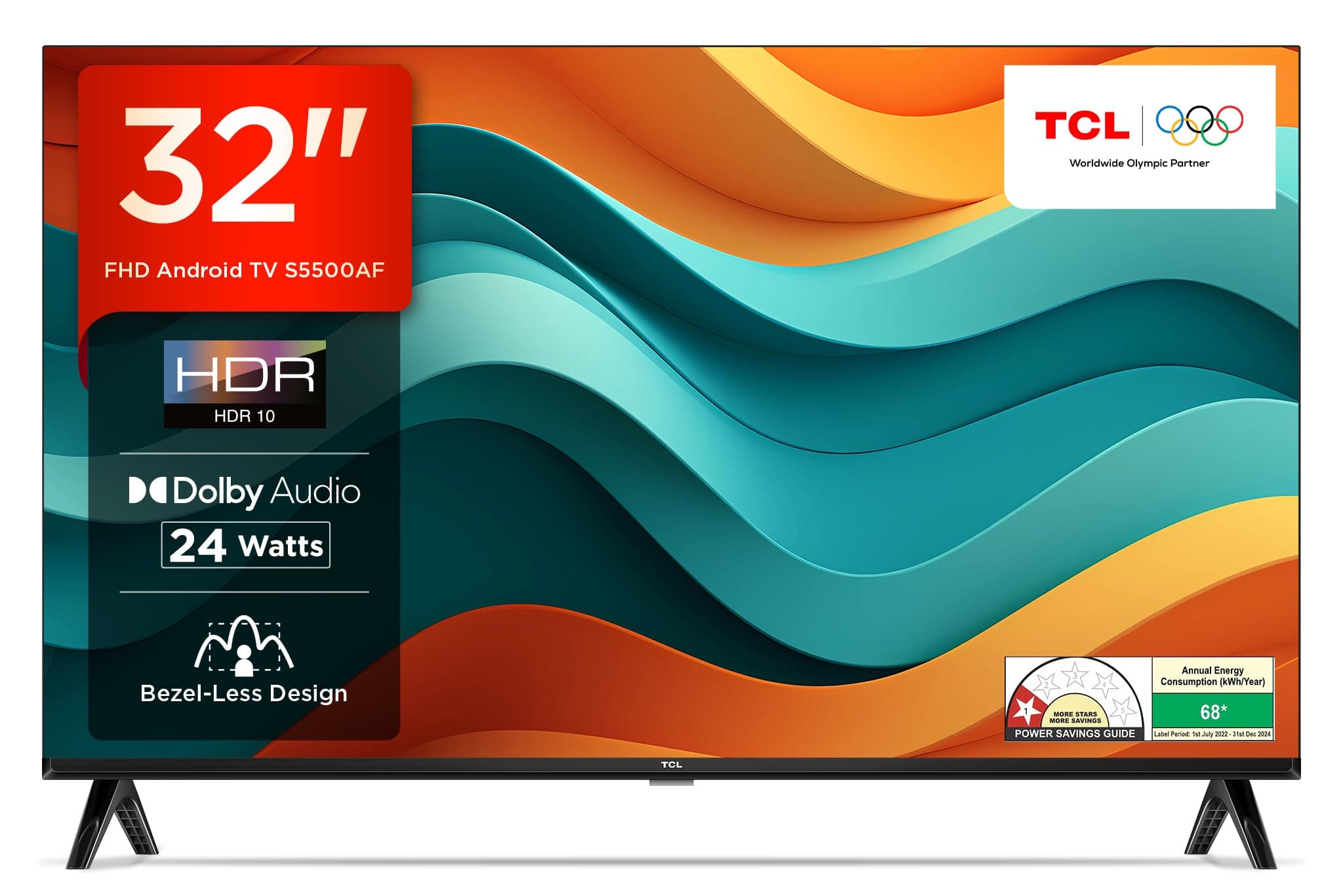 79.97 cm (32 inches) Metallic Bezel-Less S Series FHD Smart Android LED TV 32S5500AF (Black)