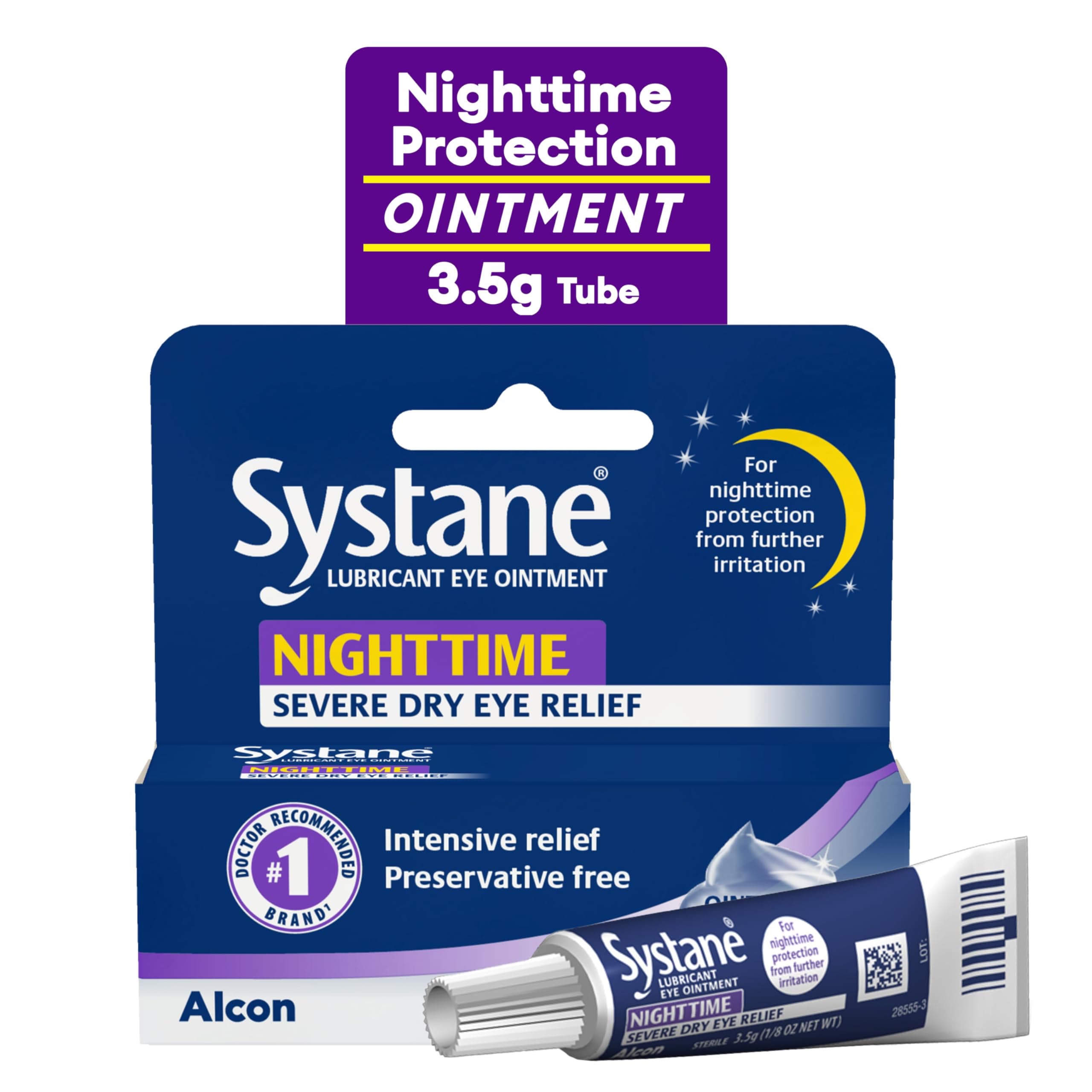 Systane Nighttime Lubricant Eye Ointment, 0.123-Ounce Tubes (Pack of 2) by Systane