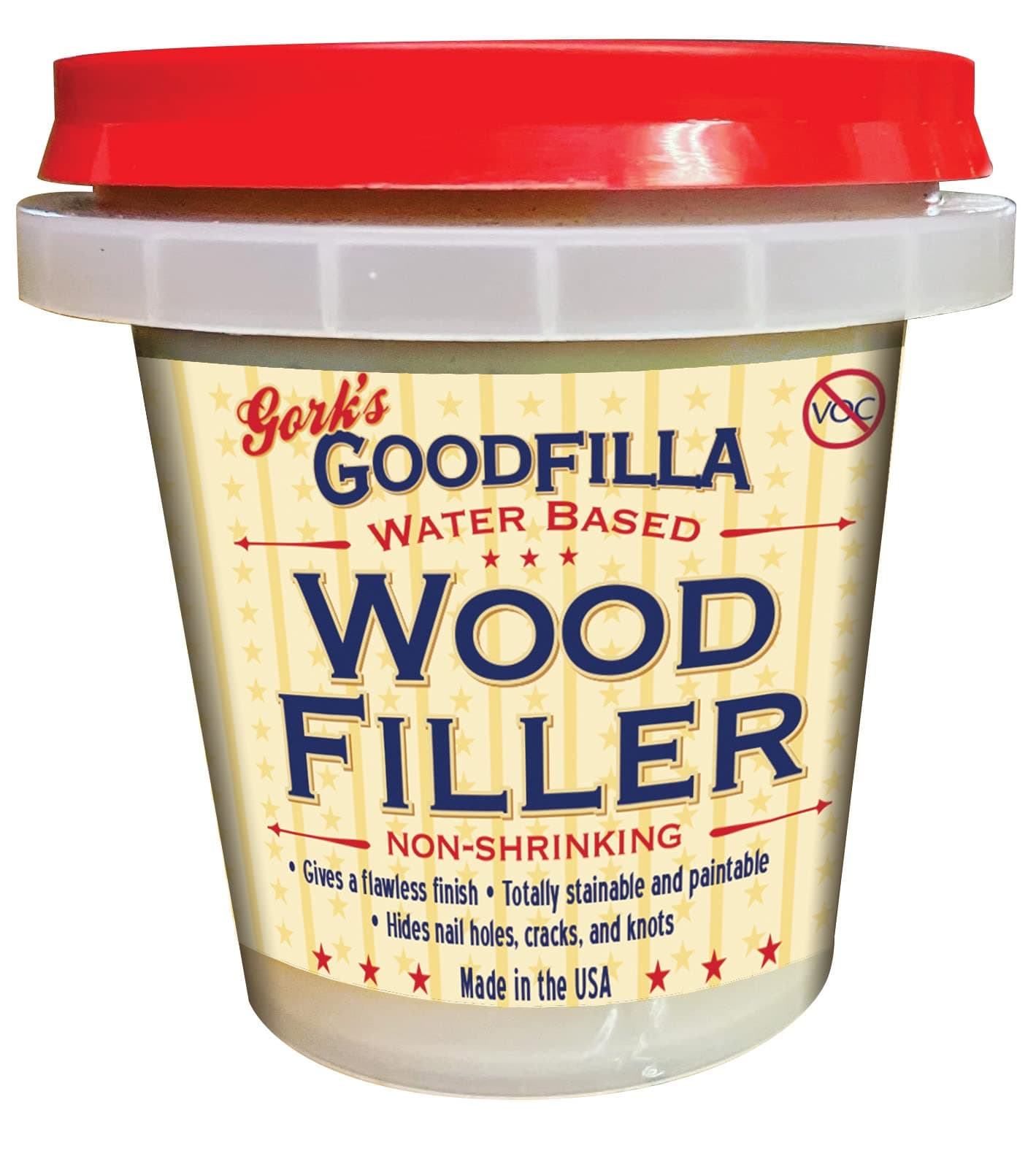 Goodfilla Red Oak, 8 oz, Wood and Grain Filler, Stainable, Tintable, Sandable, Zero Waste, Non-Toxic, USA Made