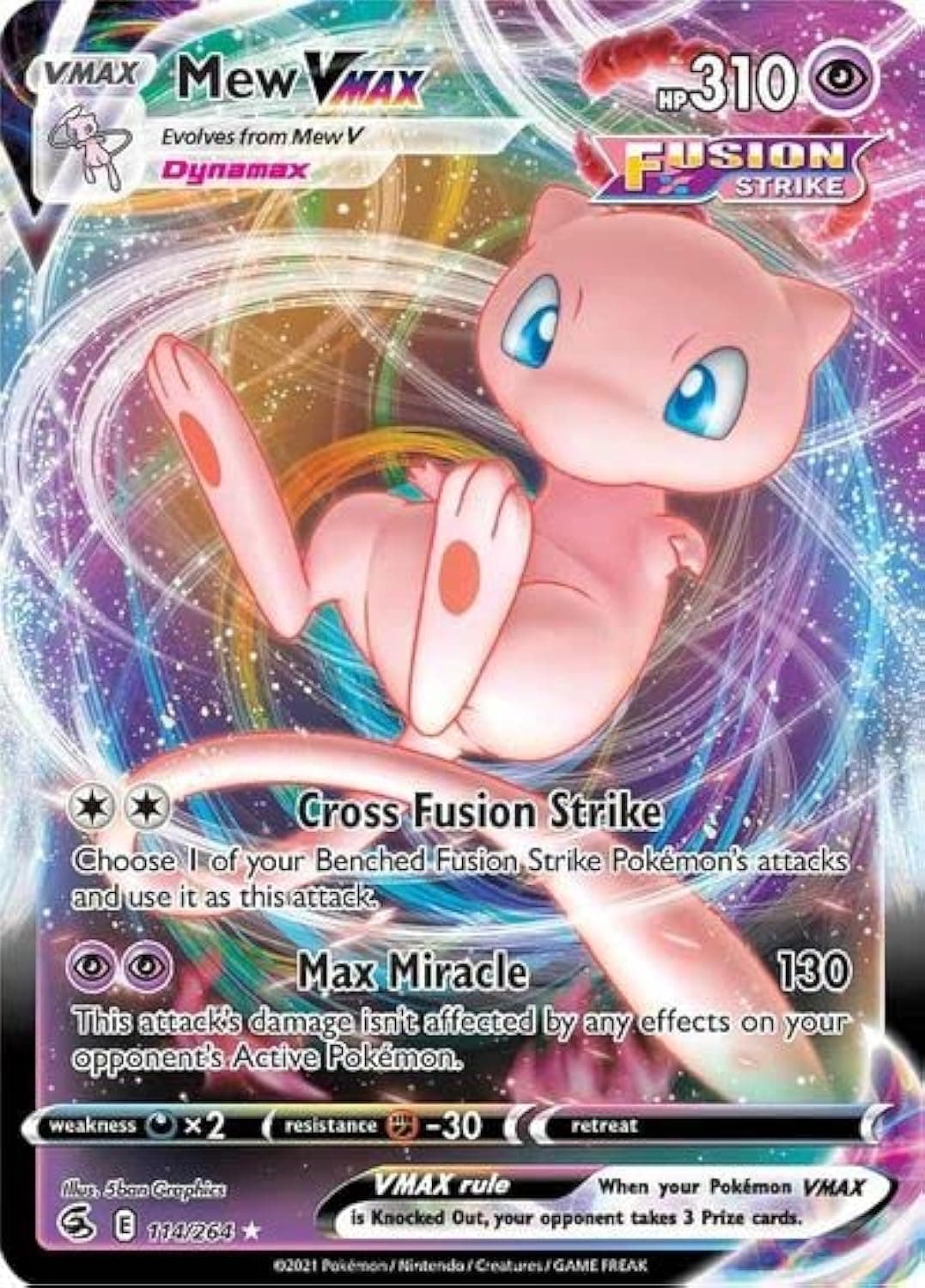 Pokemon Mew VMAX - 114/264 - Ultra Rare - Sword & Shield - Fusion Strike