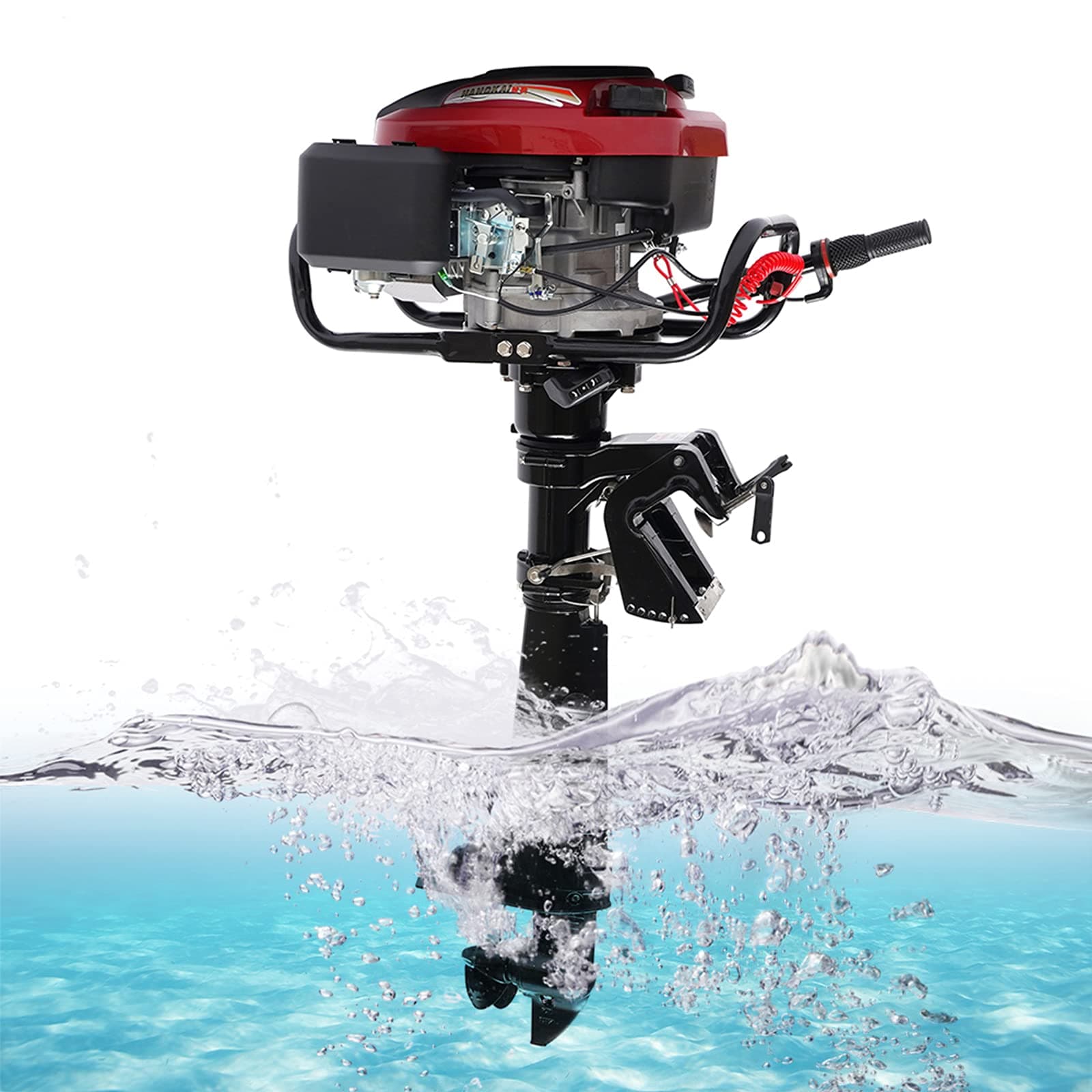 HANGKAI 7HP 4 Stroke Heavy Duty Outboard Motor Boat Engine w/Air Cooling System