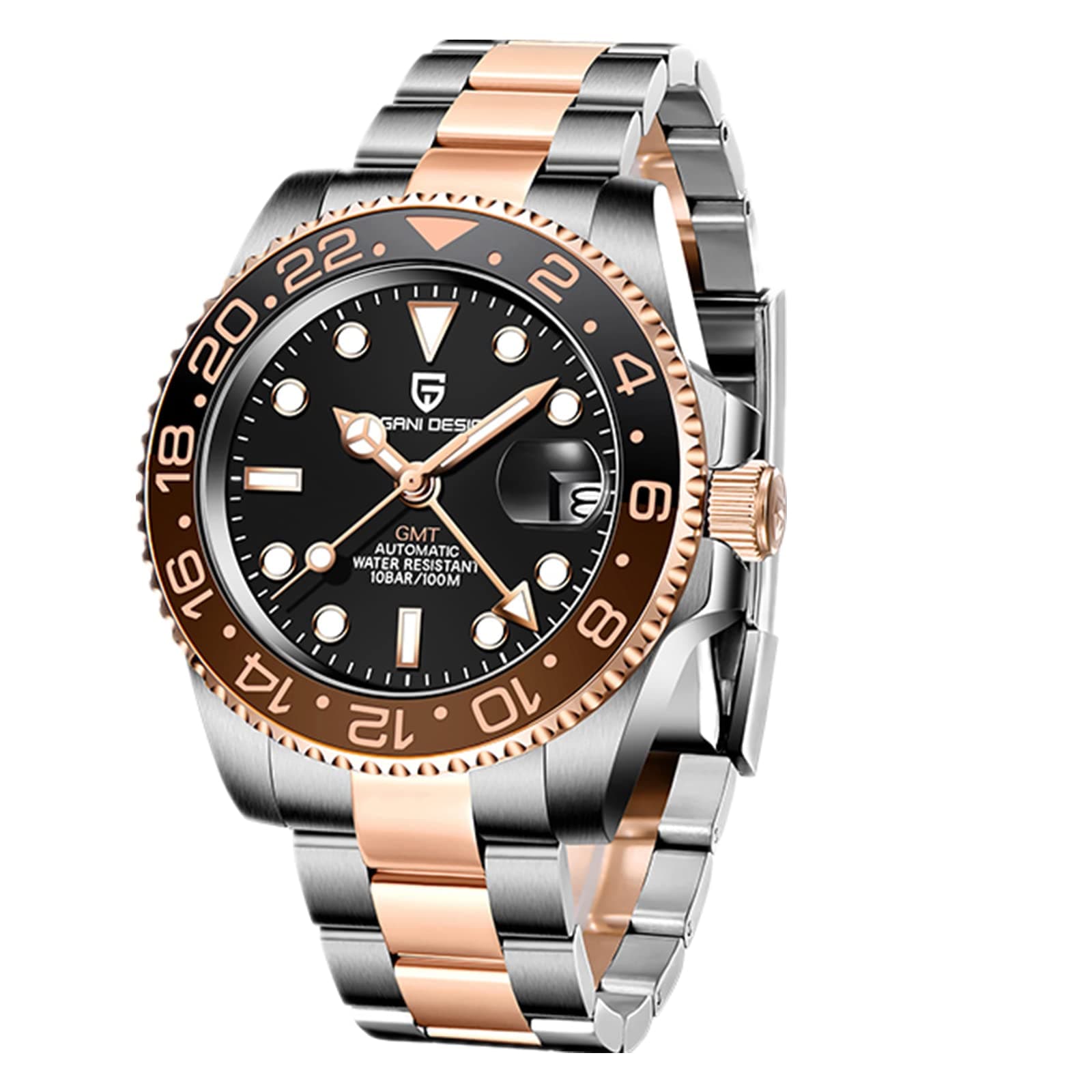 Pagani Design GMT Mechanical Men's Watch NH34 Movement Automatic Watch Ceramic Bezel Stainless Steel Automatic Watch Gift for Men