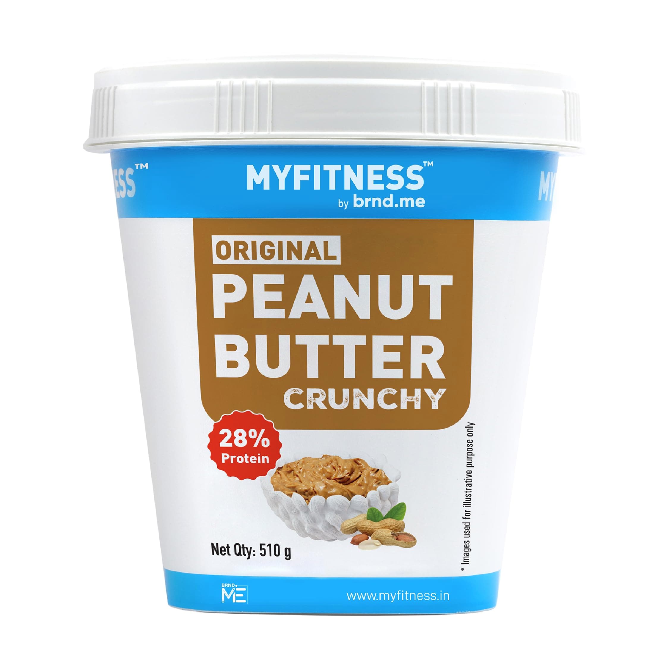 MYFITNESS Original Classic Peanut Butter Crunchy 510g | 25g Protein to Boost Energy | Tasty & Healthy Nut Butter Spread | Vegan | Cholesterol Free, Gluten Free | Zero Trans Fat | Peanut Butter Crunchy