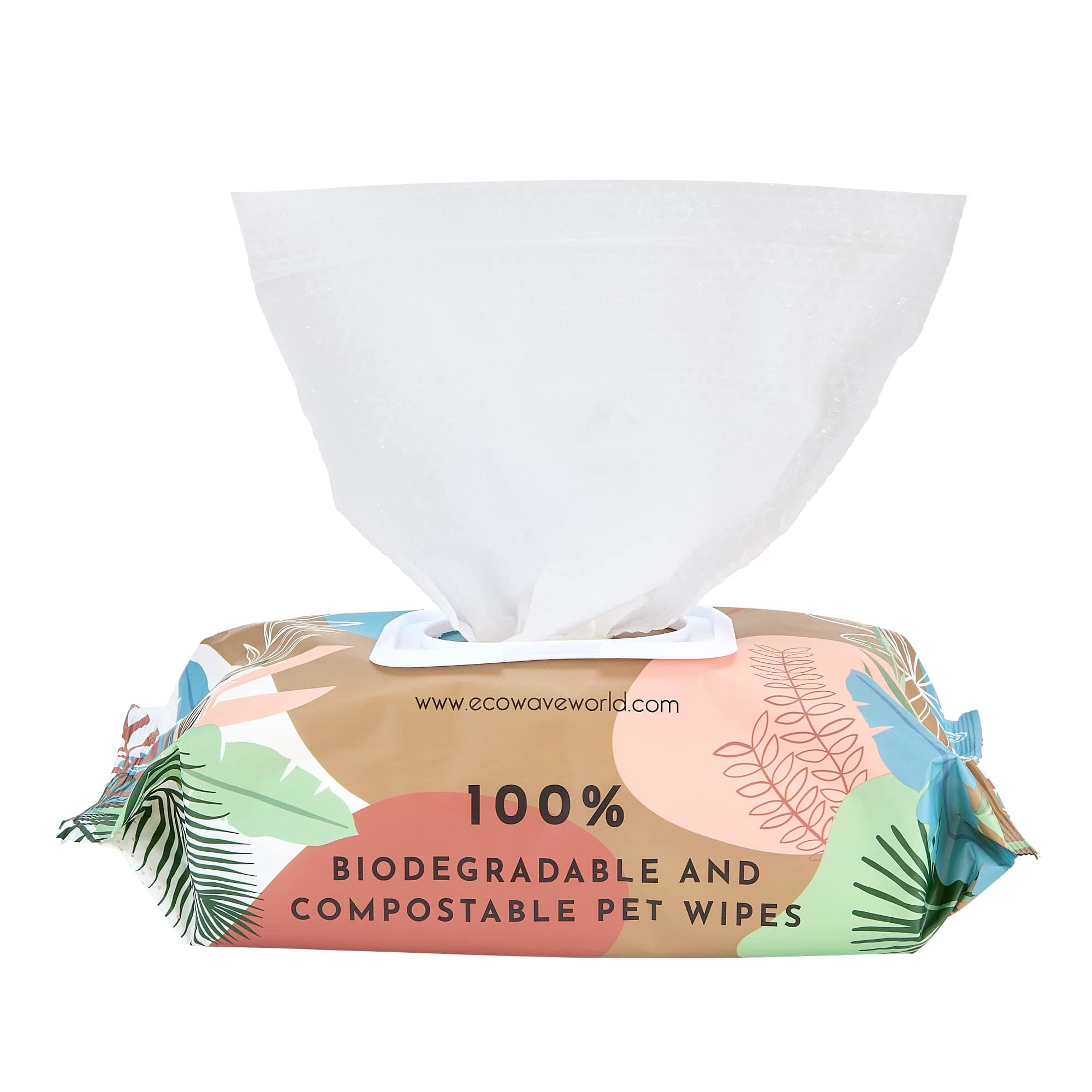 Hypoallergenic Plant-Based Pet Wipes, Dog and Cat Grooming Wipes for Face, Ears, Body, Butt, and Paws, Fragrance Free, Compostable, 100 Count