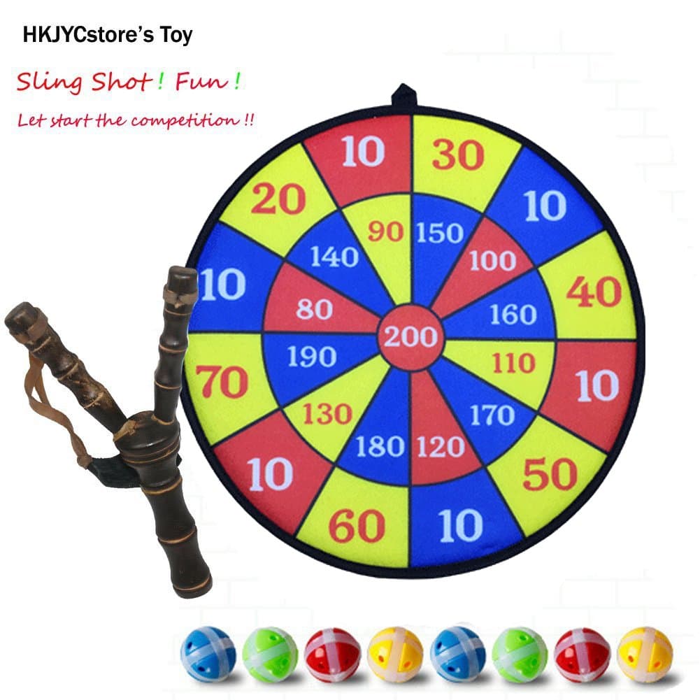 Wooden Crotch / Fork / Sling Shot with 3 Pieces Target Balls with Score Board