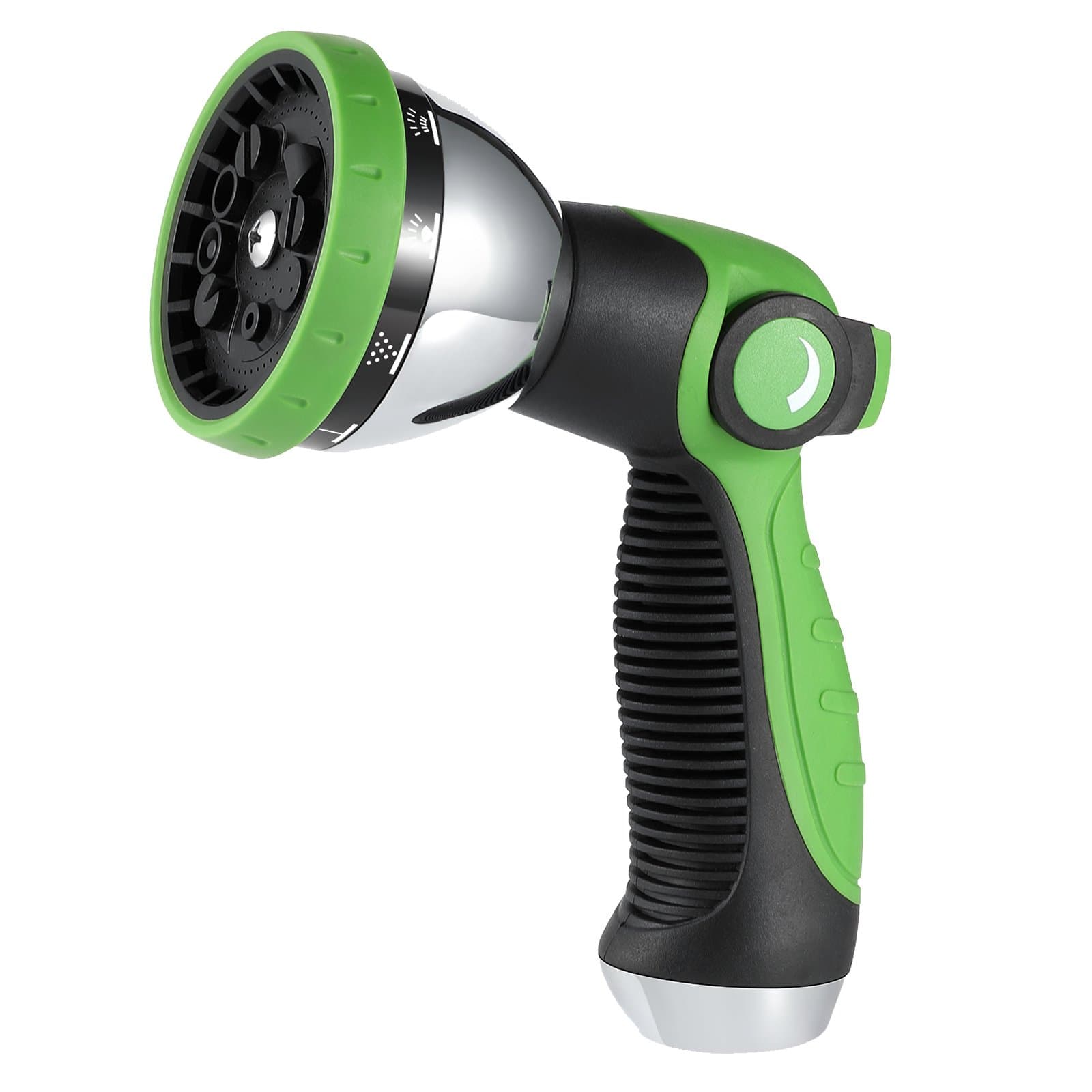 MIUO Garden Hose Nozzle 3/4 Heavy Duty Adjustable 10 Spray Patterns Metal Spray Nozzle No Squeeze Sprayer Thumb Control Leak-Proof Hand Hose Spray Garden Watering Car Washing Pet Shower House Cleaning