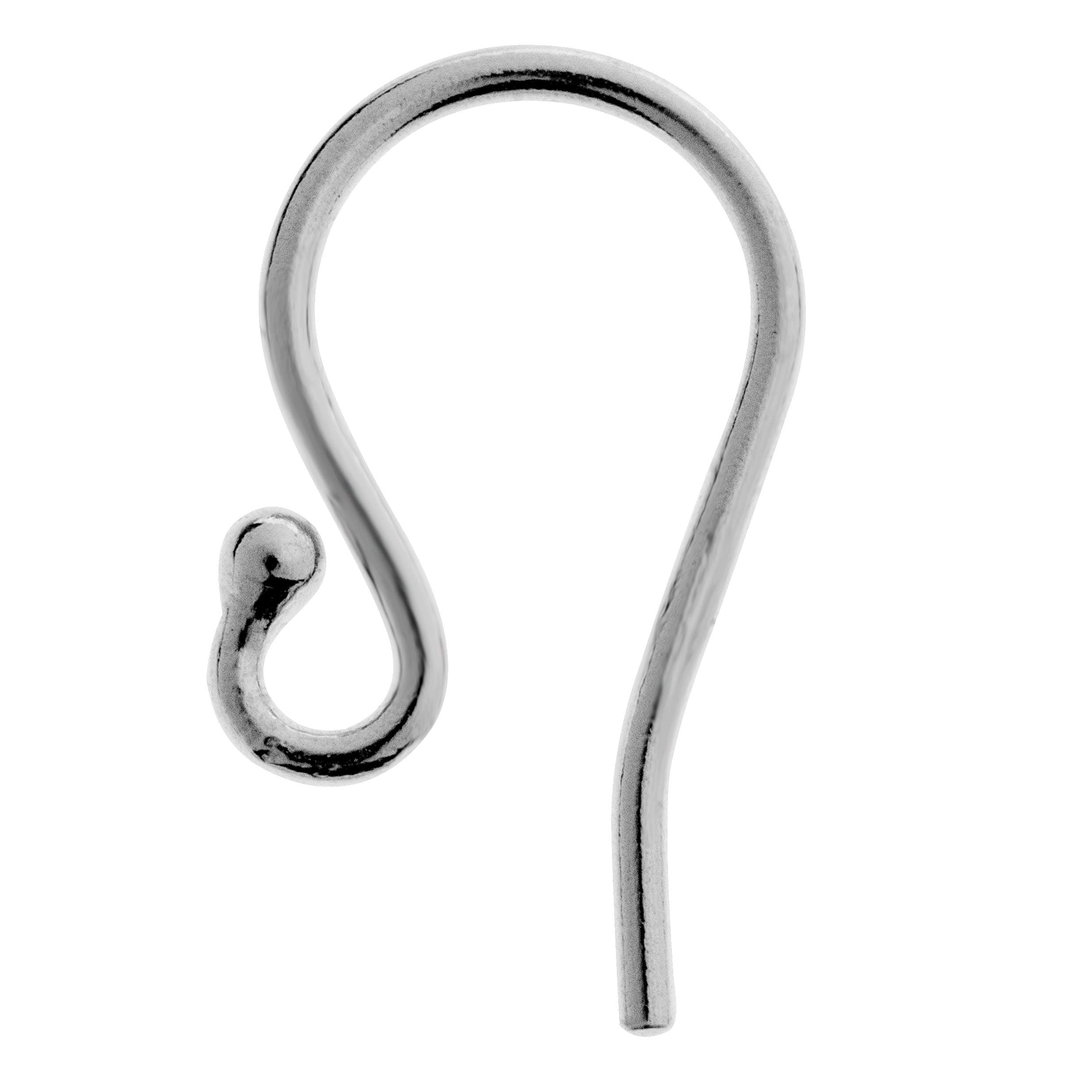 925 Sterling Silver Ear Wire Earwires Ball Dot French Hook Dangle Earring Connector (5 Pairs / 10 Pieces)