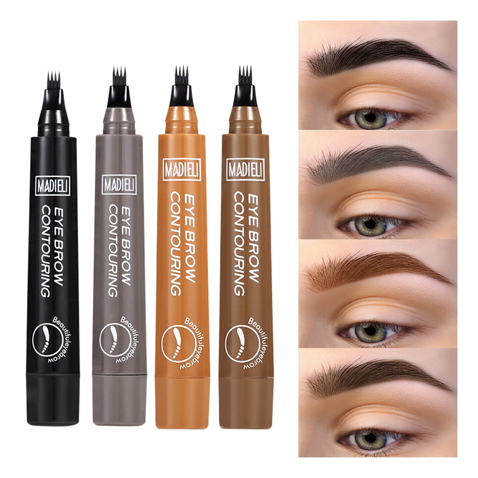 ONLYOILY Eyebrow Pen Set-Tattoo Sense Liquid Eyebrow With 4 Colours, All day Waterproof