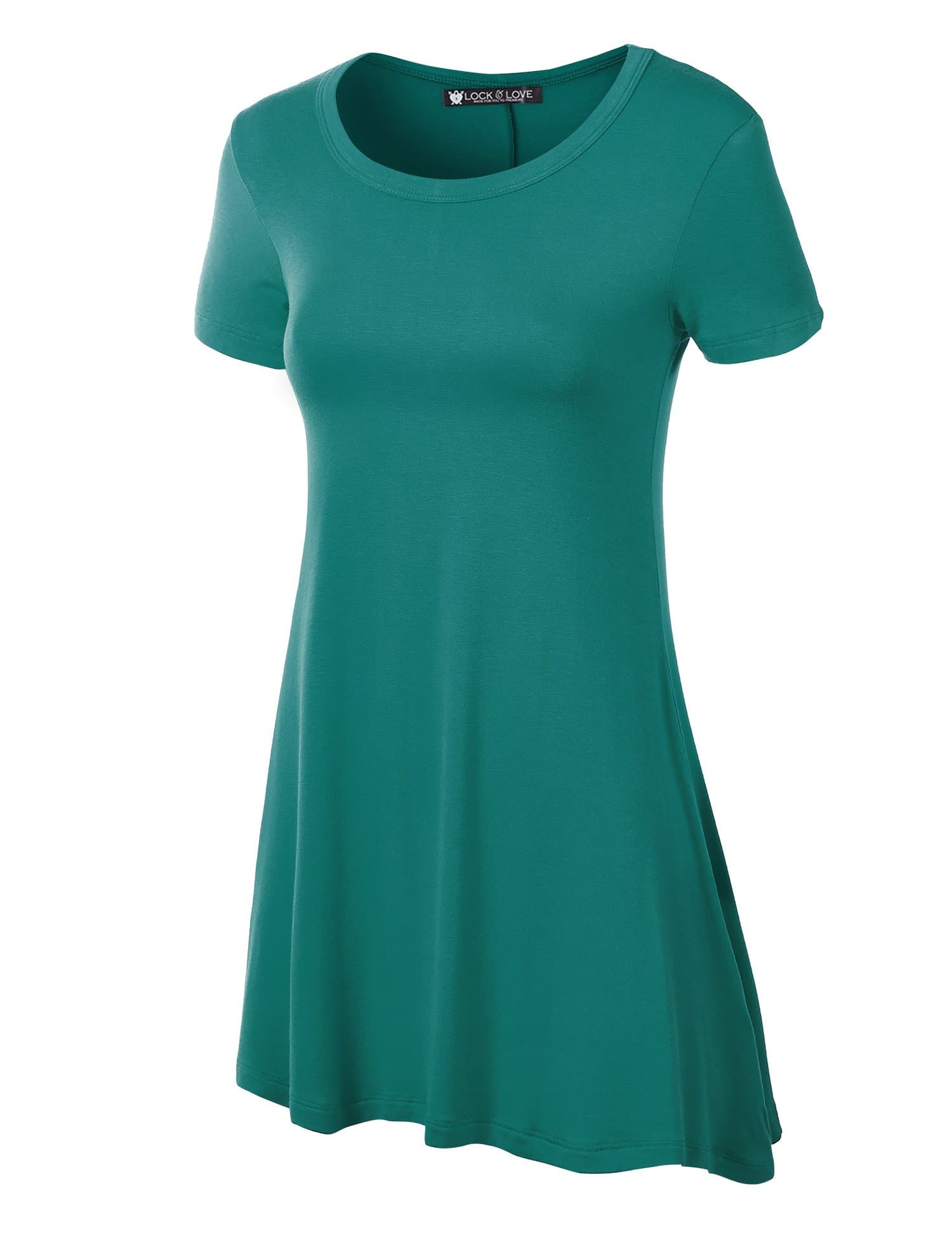 LL Womens Short Sleeve Handkerchief Hem Tunic - Made in USA